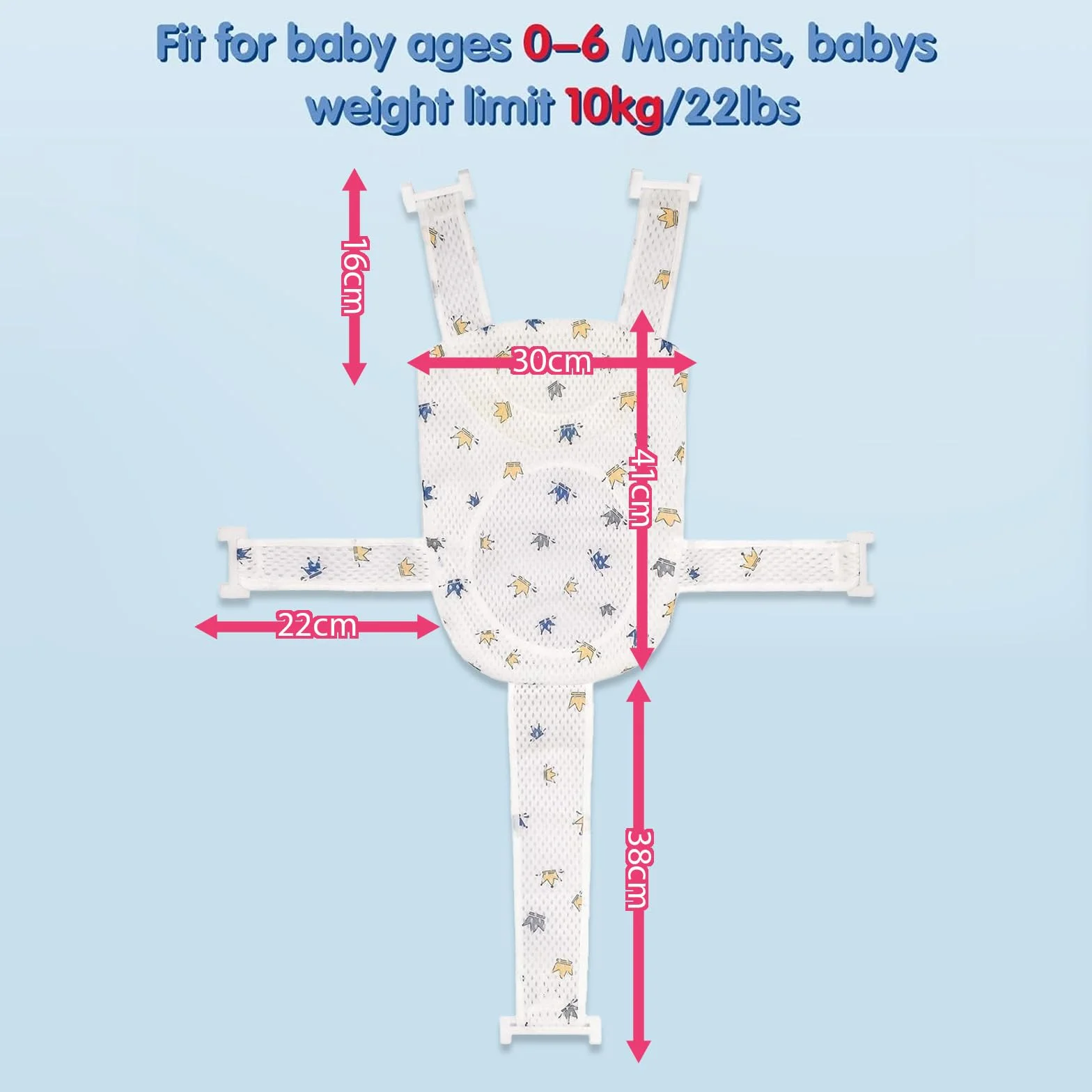 Coussin de Bain pour Bébé, Réducteur de Baignoire, Hamac avec 5 Sangles de Sécurité, Filet Respirant Anti-Glissant