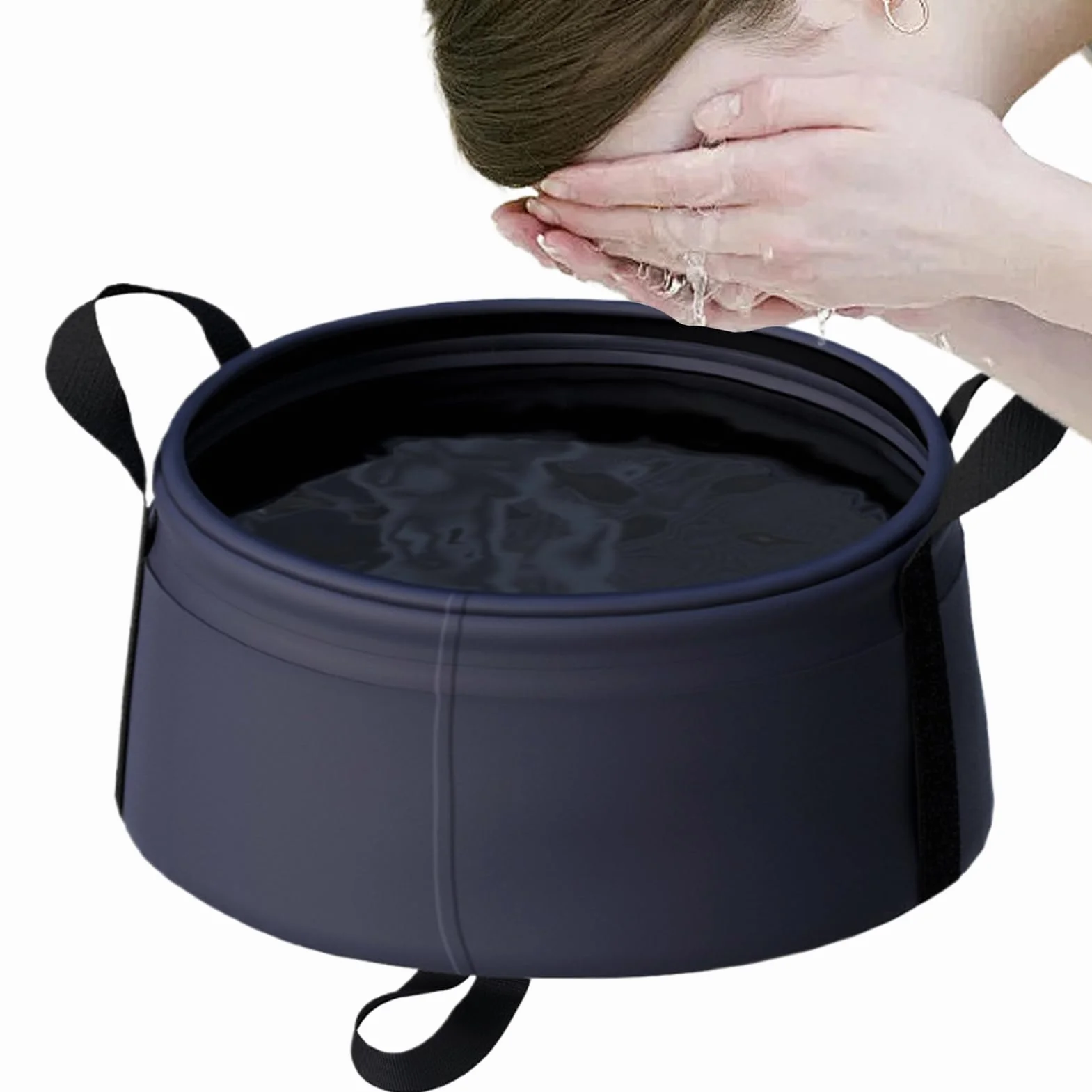 Bassin de Lavage Pliable Évier d'Extérieur Bac de Lavage Pliable avec Panier Rangement