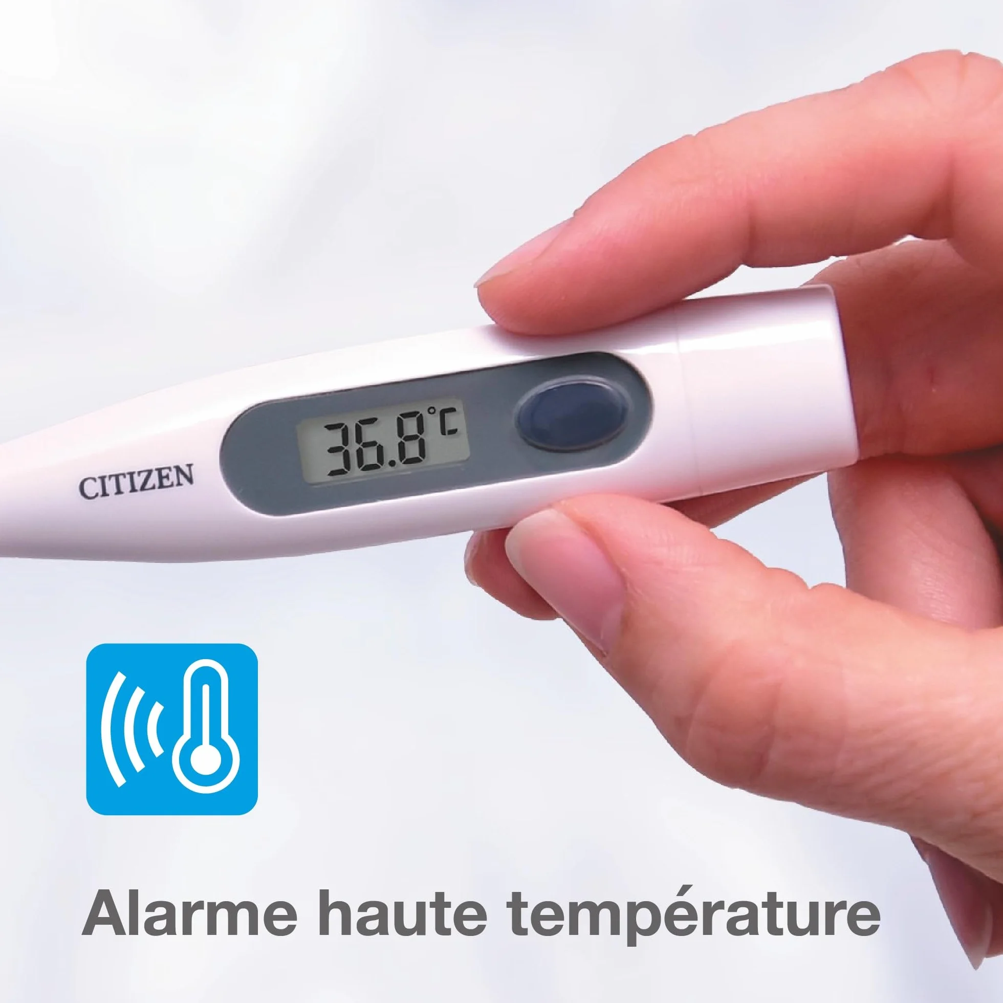 Citizen Thermomètre numérique température corporelle basale avec alarme fièvre fonctionnement un bouton adultes enfants