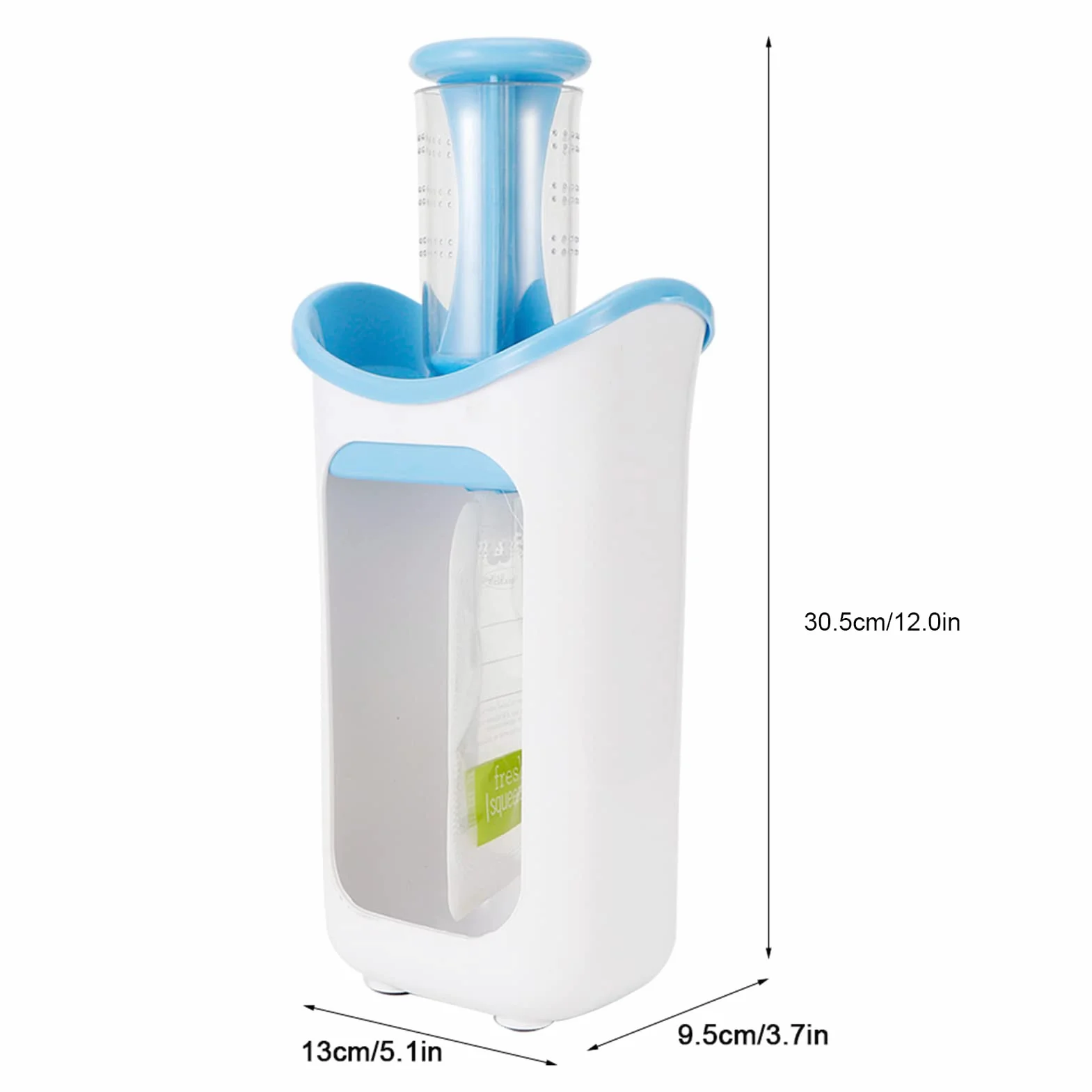BORDSTRACT Squeeze Station Station De Remplissage De Sachets Avec 10 Sachets Alimentaires Bleu