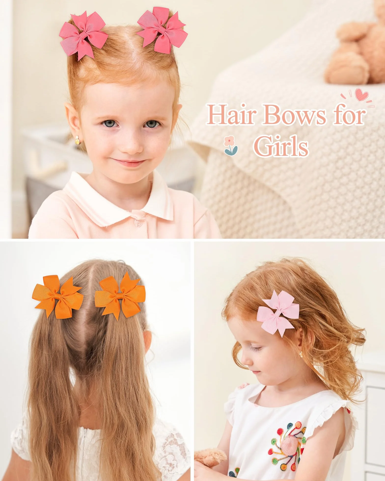 60 pcs 3 pouces bébé filles cheveux arcs pinces crocodile ruban gros-grain barrettes pour bébés enfants tout-petits adolescents