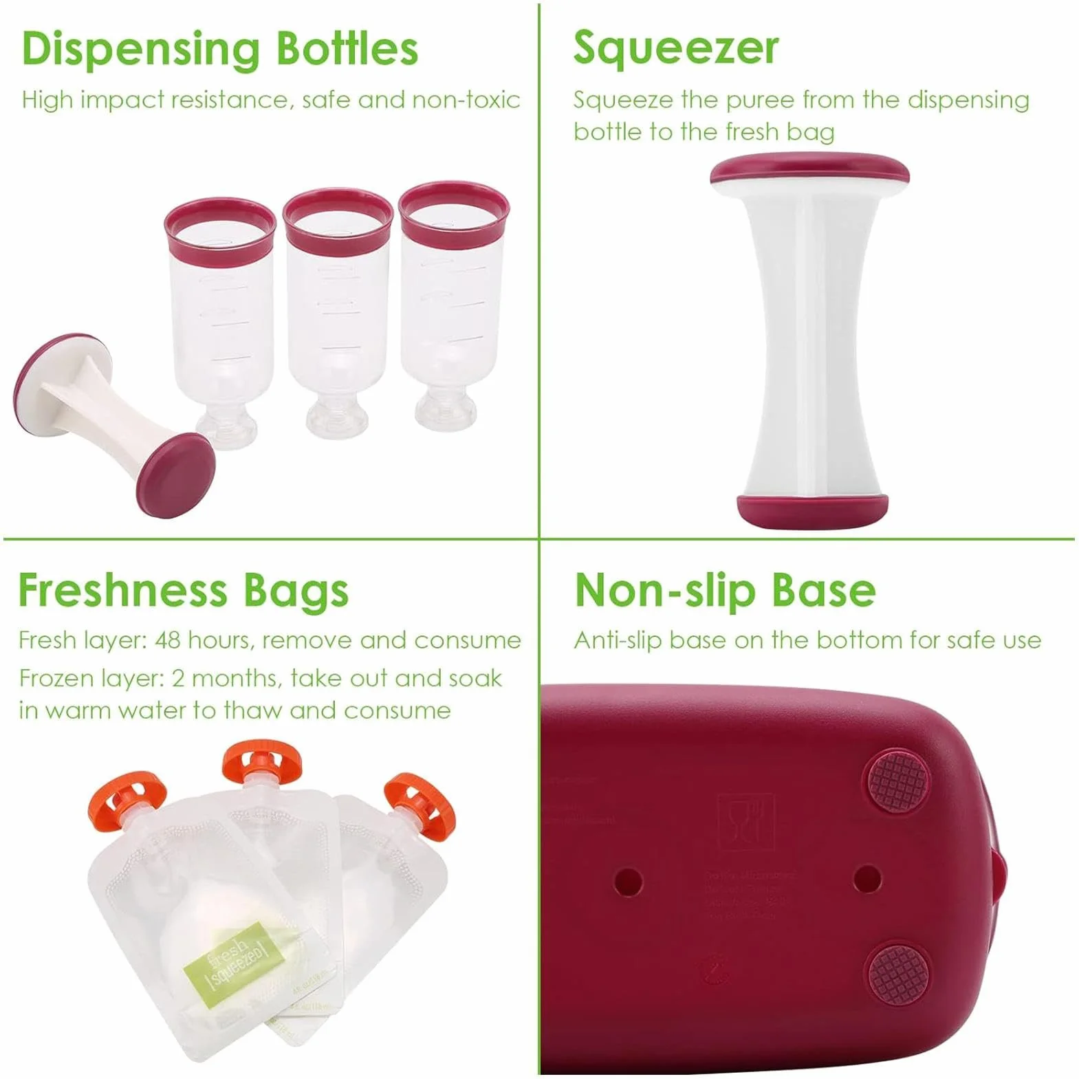 Station De Compression Pour Aliments Pour Bébé Machine À Sachets Fraîchement Pressés (20 Sacs)