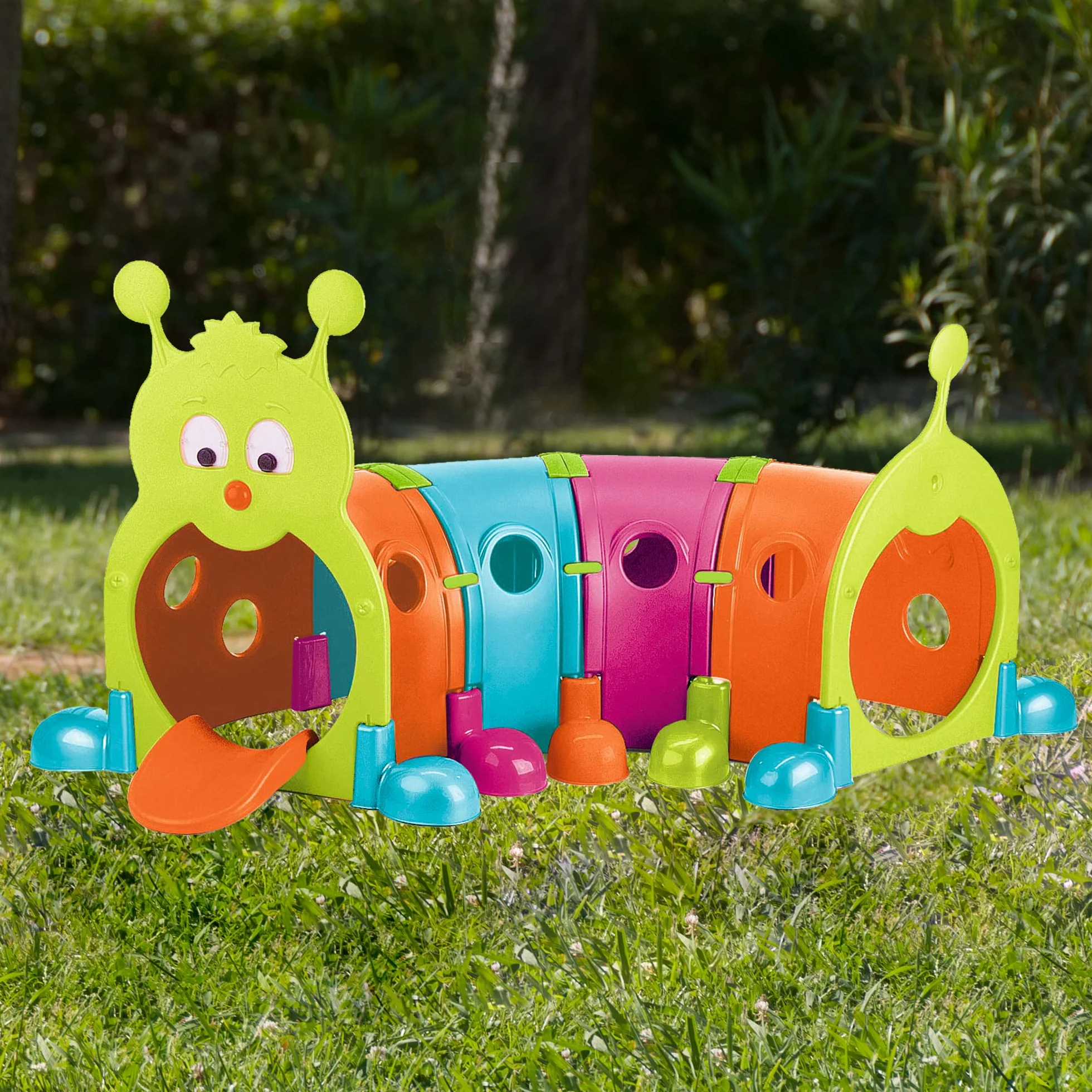 FEBER Febergus Tunnel de Jeu Sportif pour Enfants 4 Modules Extensibles +3 Ans