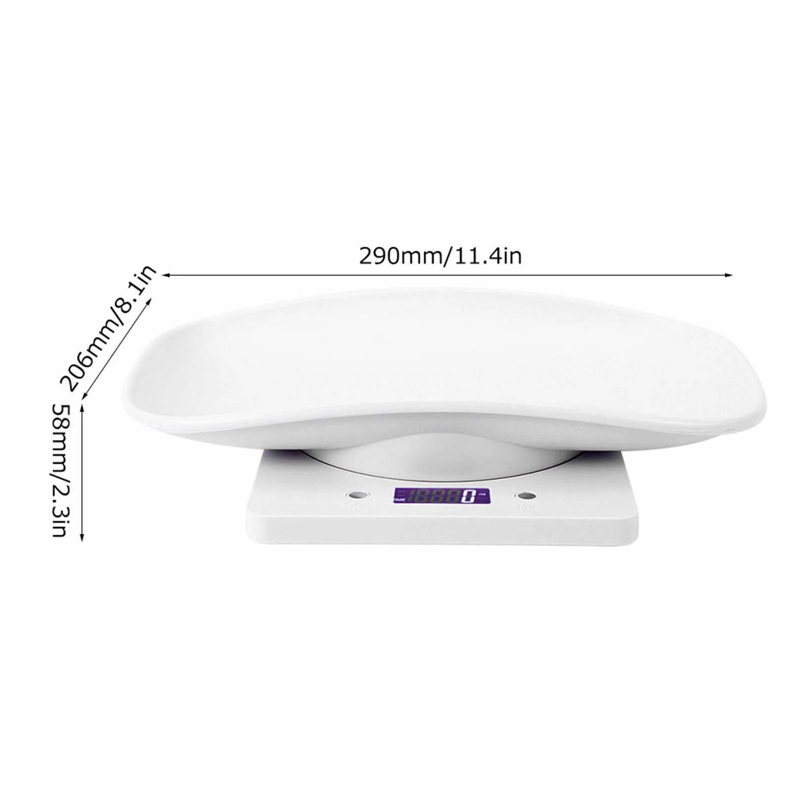 Balance Numérique 10kg/1g pour Petit Animal de Compagnie avec Écran LCD 4 Modes de Pondération