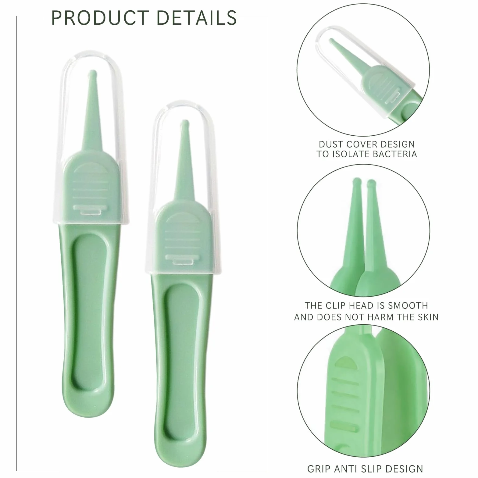 Pinces à Épiler pour Bébé Sécurité, 10 Pièces Pince à Tête Ronde Nettoyage Nasal Multicolore