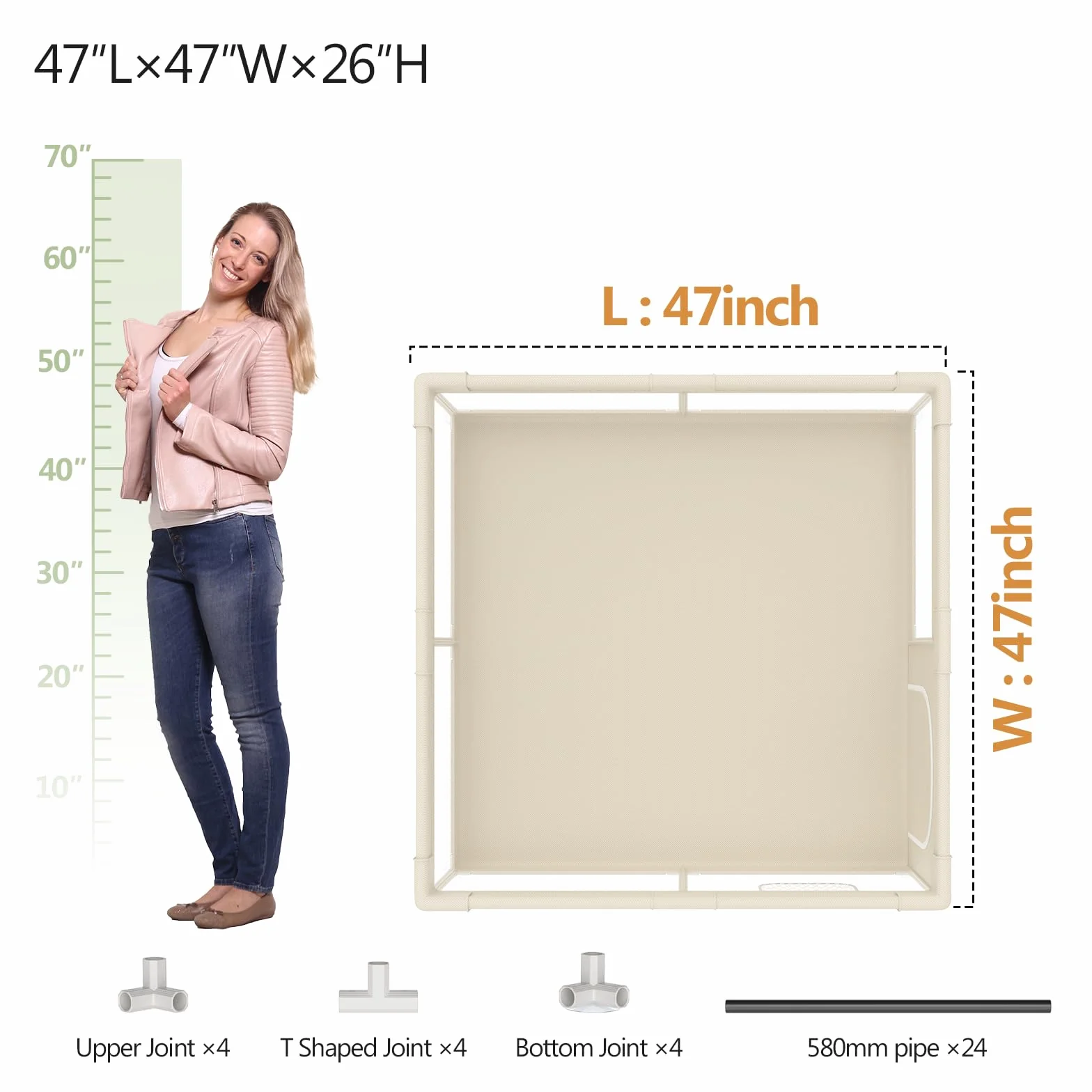Fodoss Parc Bébé 120x120cm Avec Tapis et Matelas pour Enfant en Bas Âge