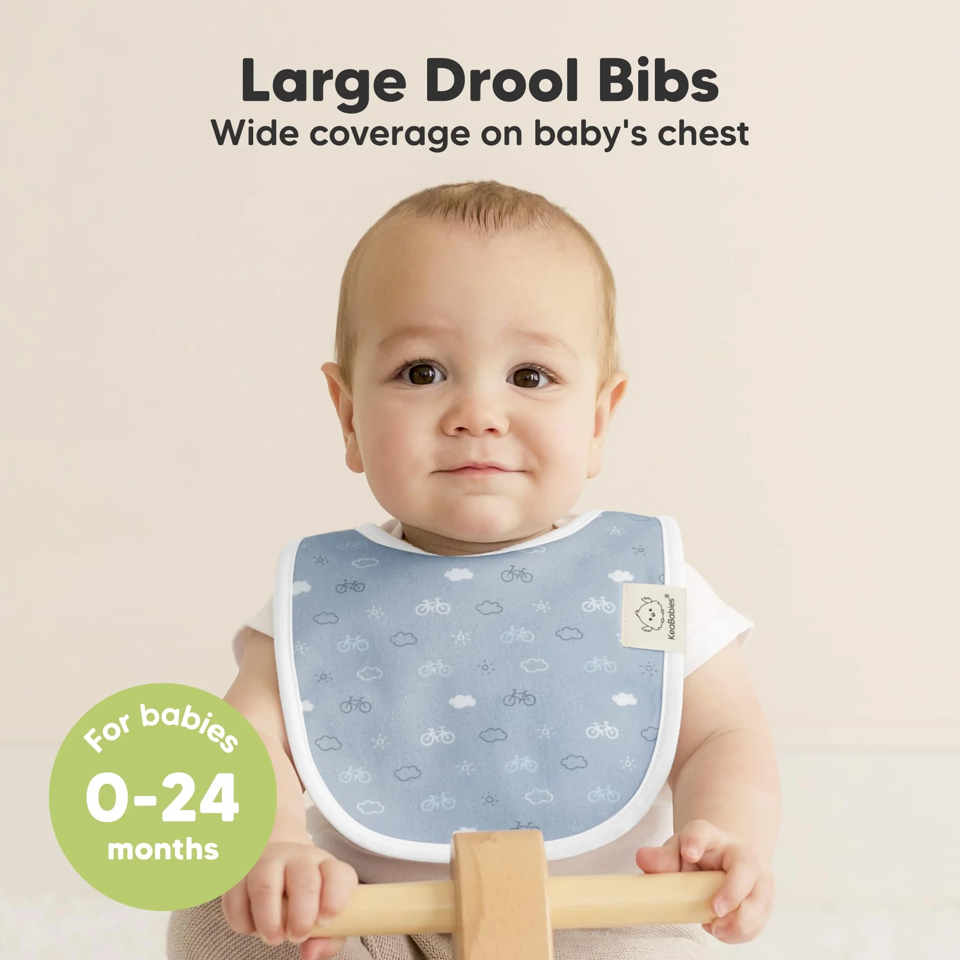 KeaBabies Bavoirs Bébé Bio Coton Biologique Dentition 0-24 Mois Lavable Machine