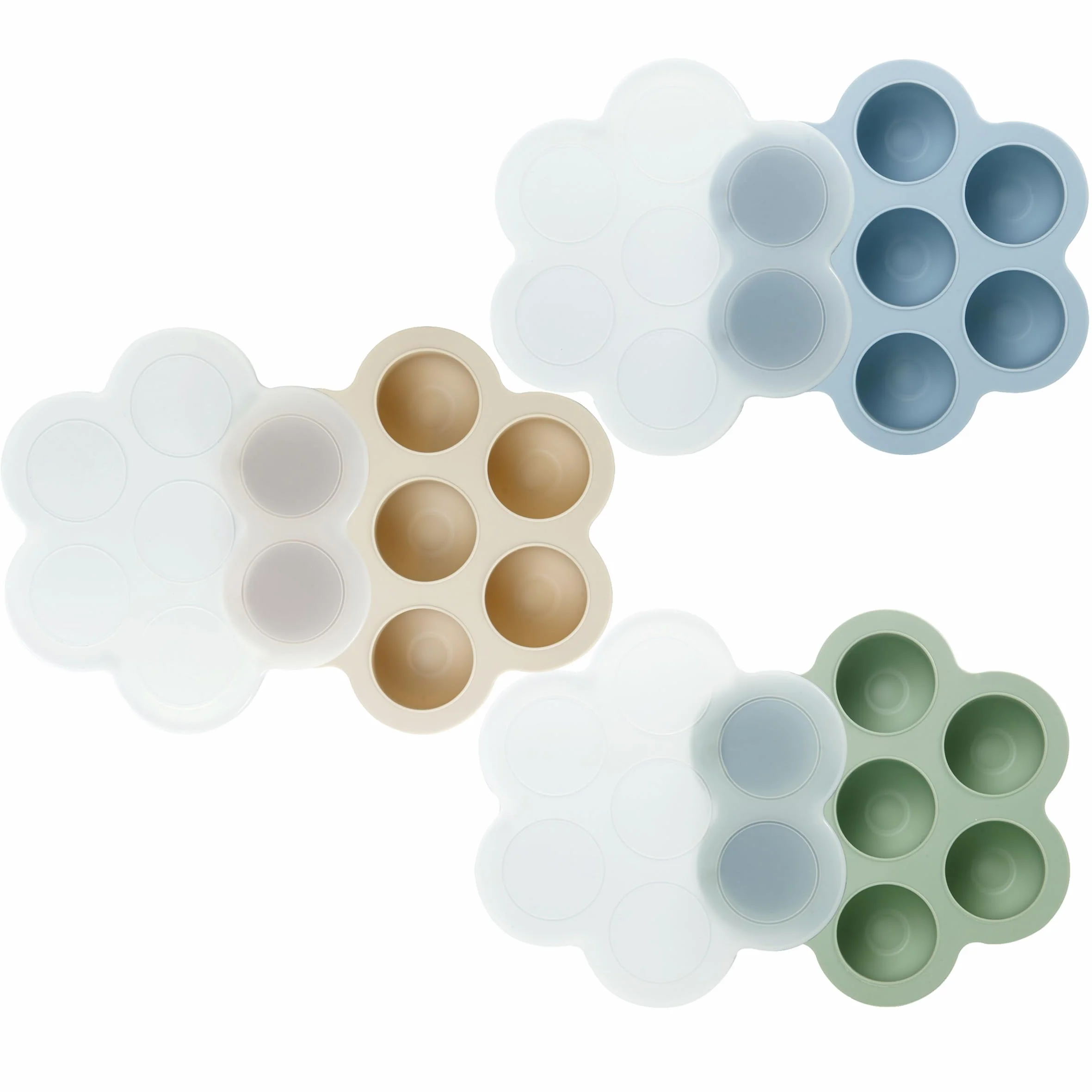 PandaEar Lot de 3 Plateaux de Congélation pour Aliments pour Bébés avec Couvercles en Silicone