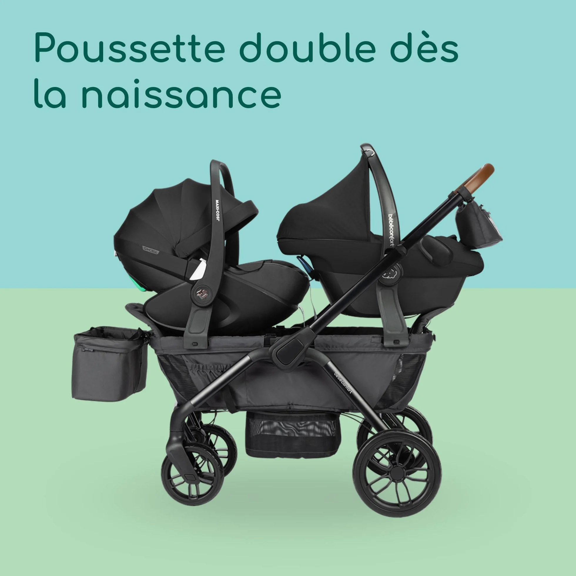 Bebeconfort Helios Poussette Double 0-4 ans 0-22 kg 2 Sièges Face-à-face Tout-terrain Pliage Compact