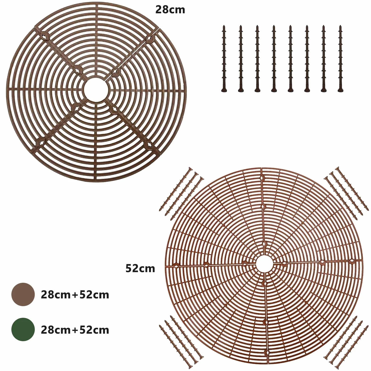 Grille de Protection pour Pot de Fleurs 52 cm et 28 cm avec Boulons, Protection pour Pots de Plante