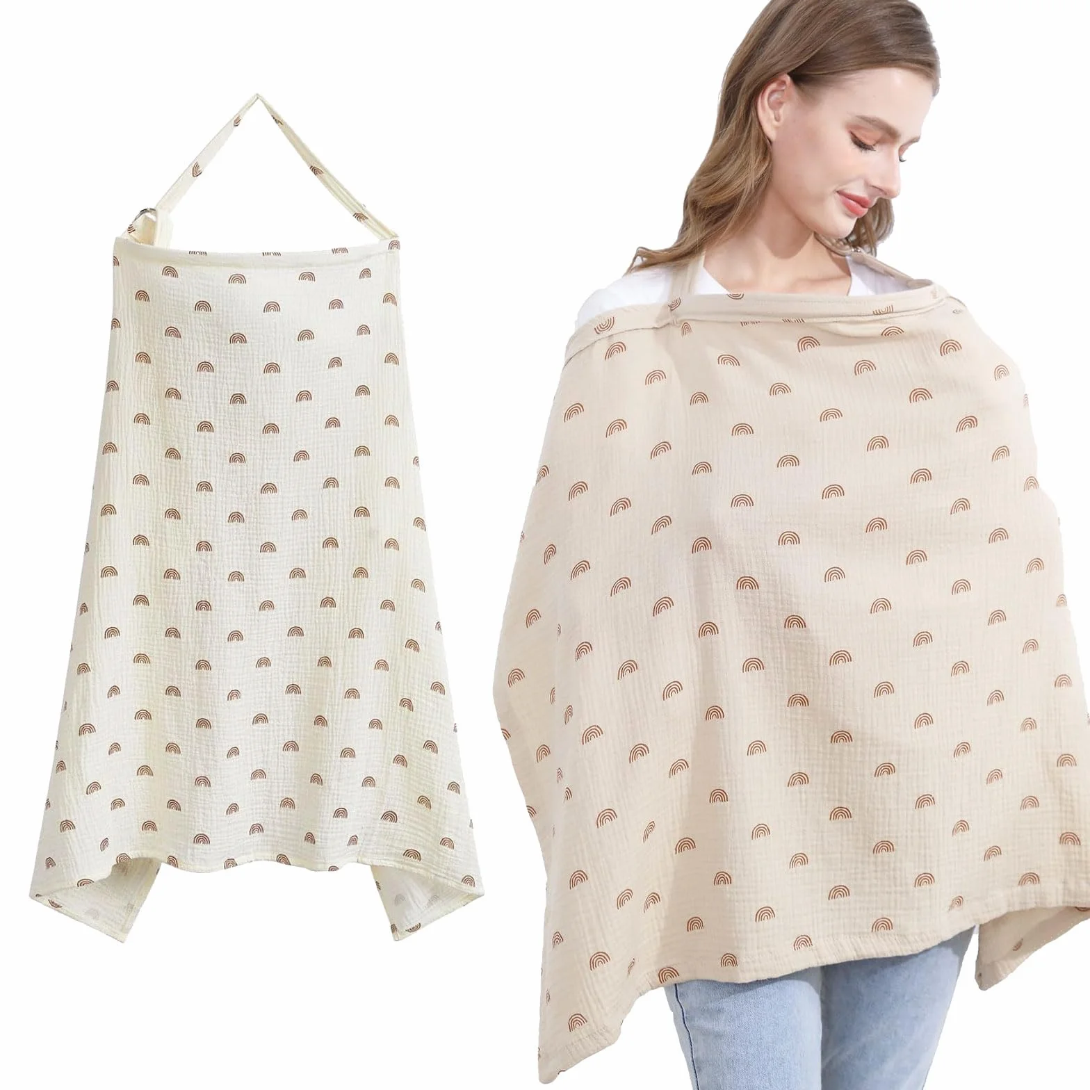 Foulard d'allaitement en mousseline, couverture pour maman et bébé, multicolore, taille L