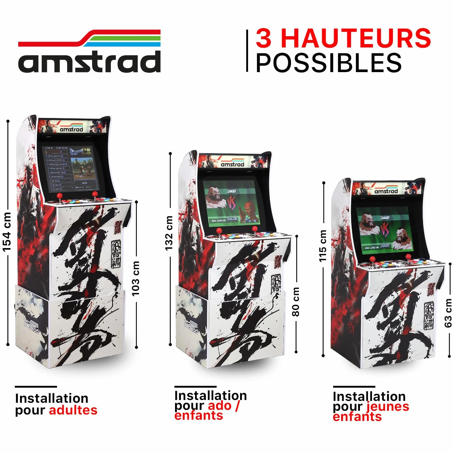 Borne d'arcade AMSTRAD Fighters 2800 Jeux Ecran 19" 4:3 2 Joueurs 16 Boutons rétro éclairés