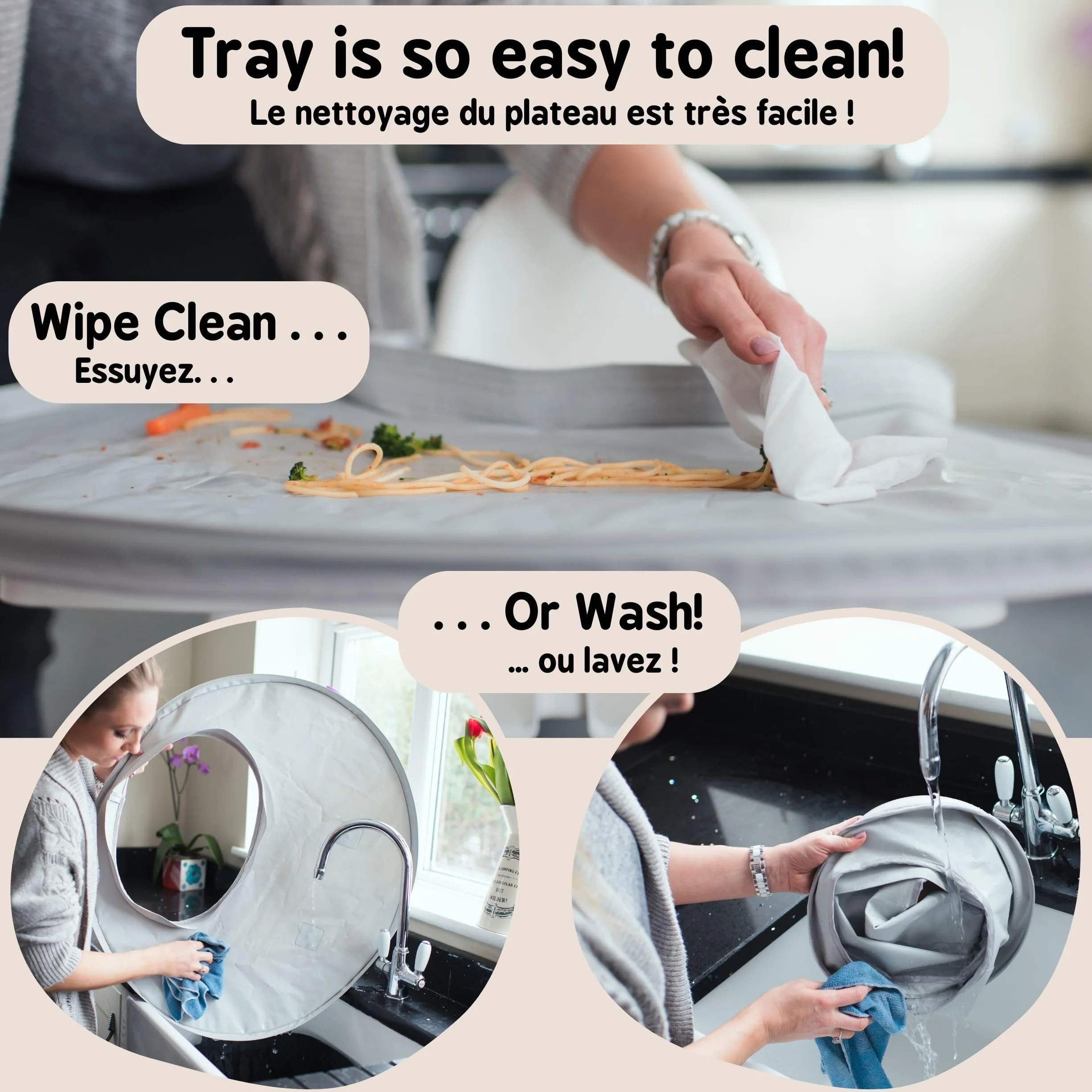 Tidy Tot®™ Kit Bavoir et Plateau Repas Bébé Anti-Gaspillage DME Diversification Alimentaire