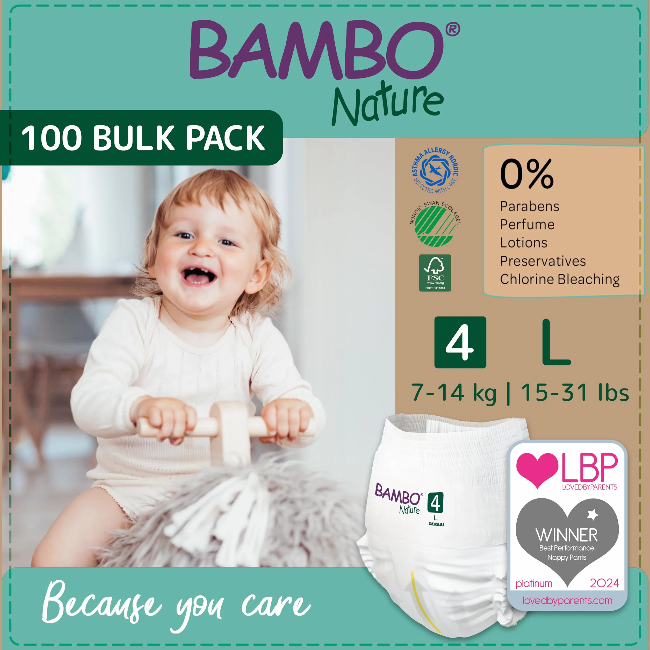 Bambo Nature Lot de 100 culottes d'apprentissage de la propreté