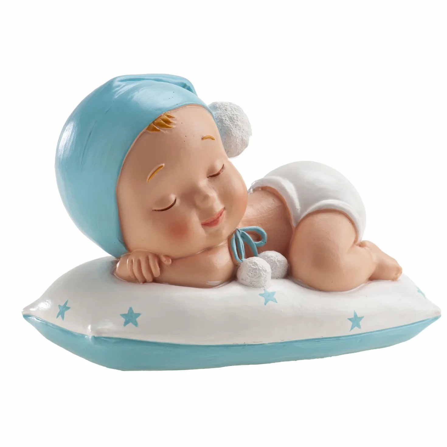 Figurine en résine Décoration Baptême Garçon 10 cm Cake topper Apte au Contact Alimentaire
