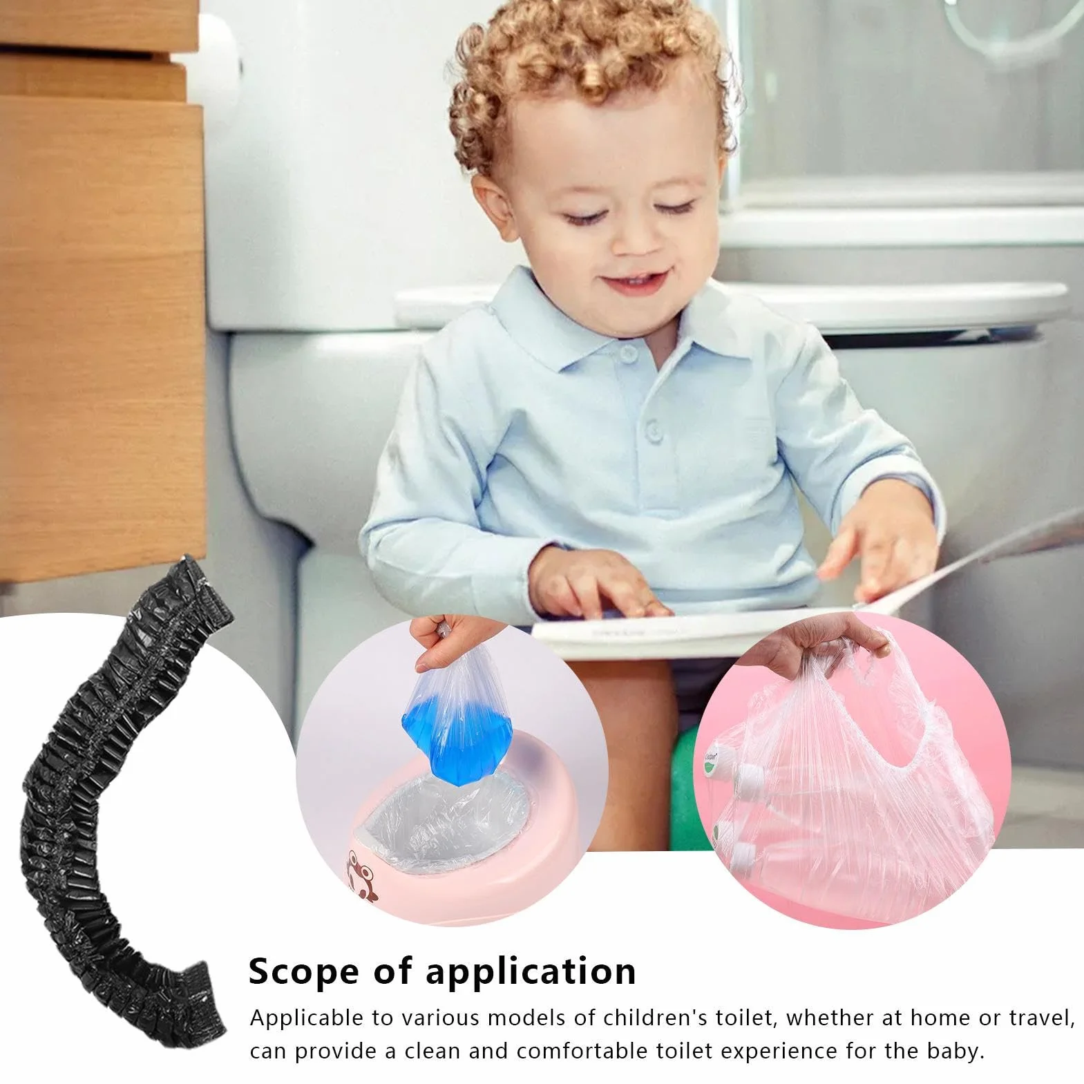 Sacs de toilette imperméables pour bébé - Lot de 100 - Extra larges et épais - Résistant aux odeurs - Rangement hygiénique