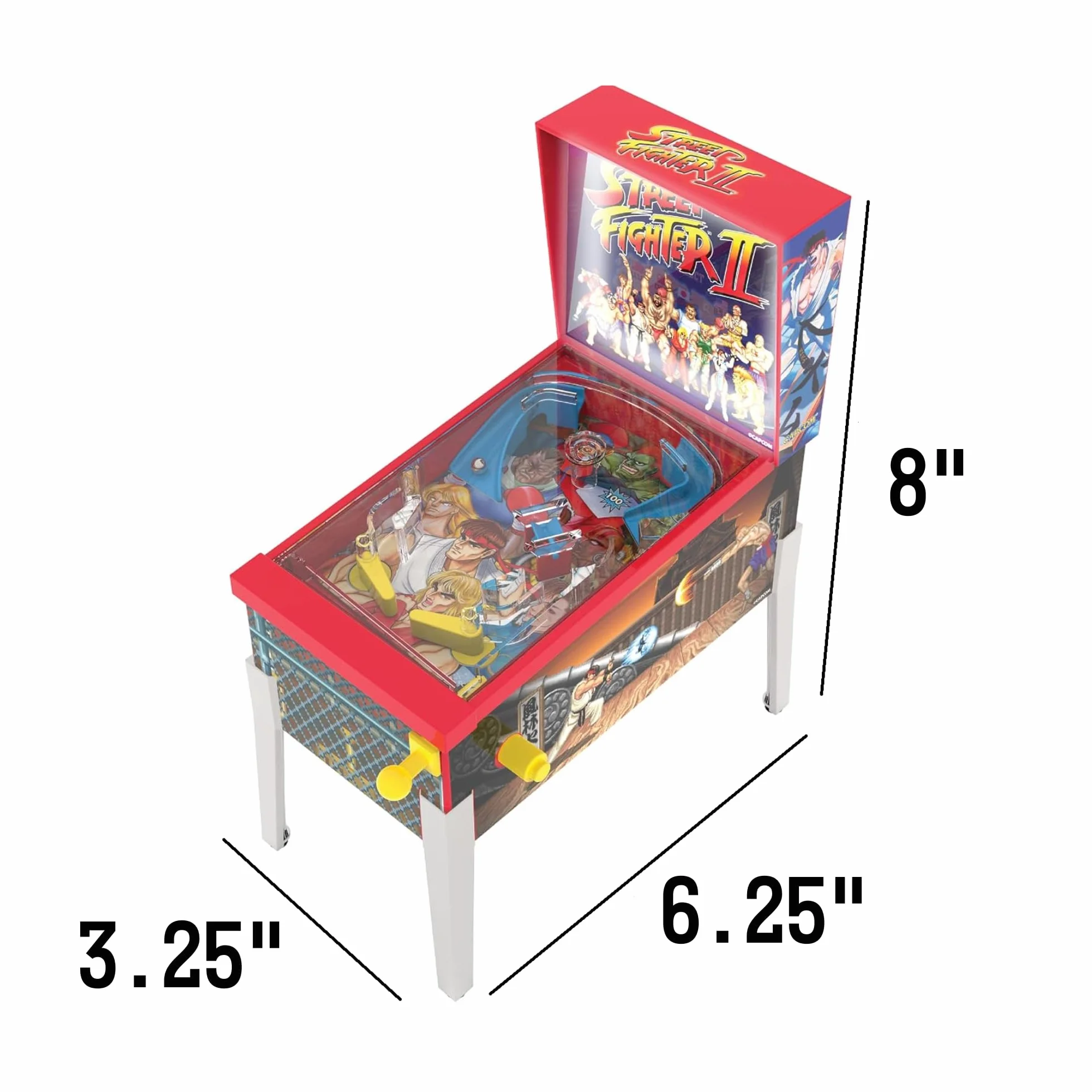 Ambassador Street Fighter II Mini Flipper Arcade - Jeu de Flipper de Table avec Lumière et Son