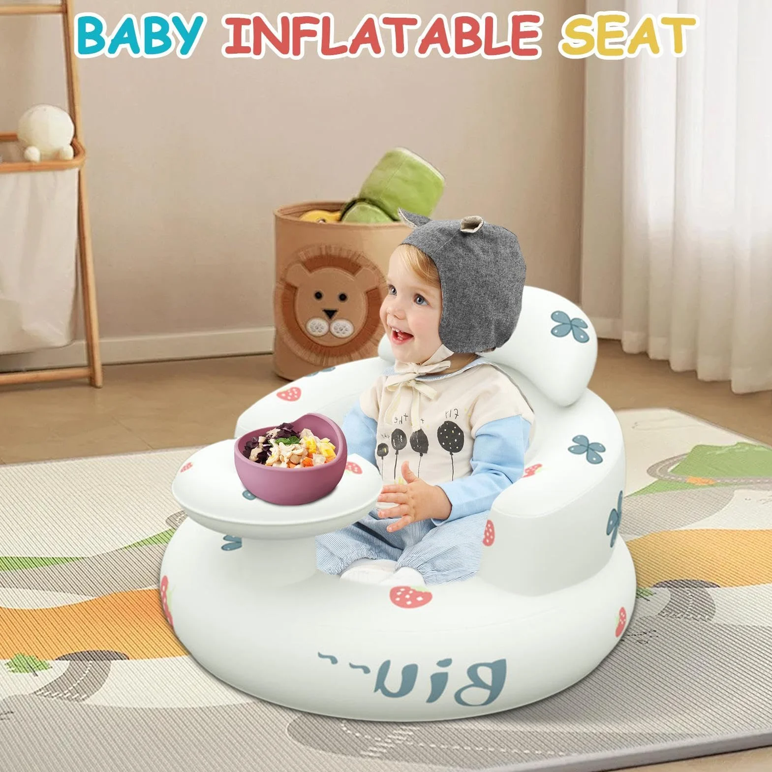 Siège gonflable bébé 3-36 mois pompe à air intégrée soutien dorsal