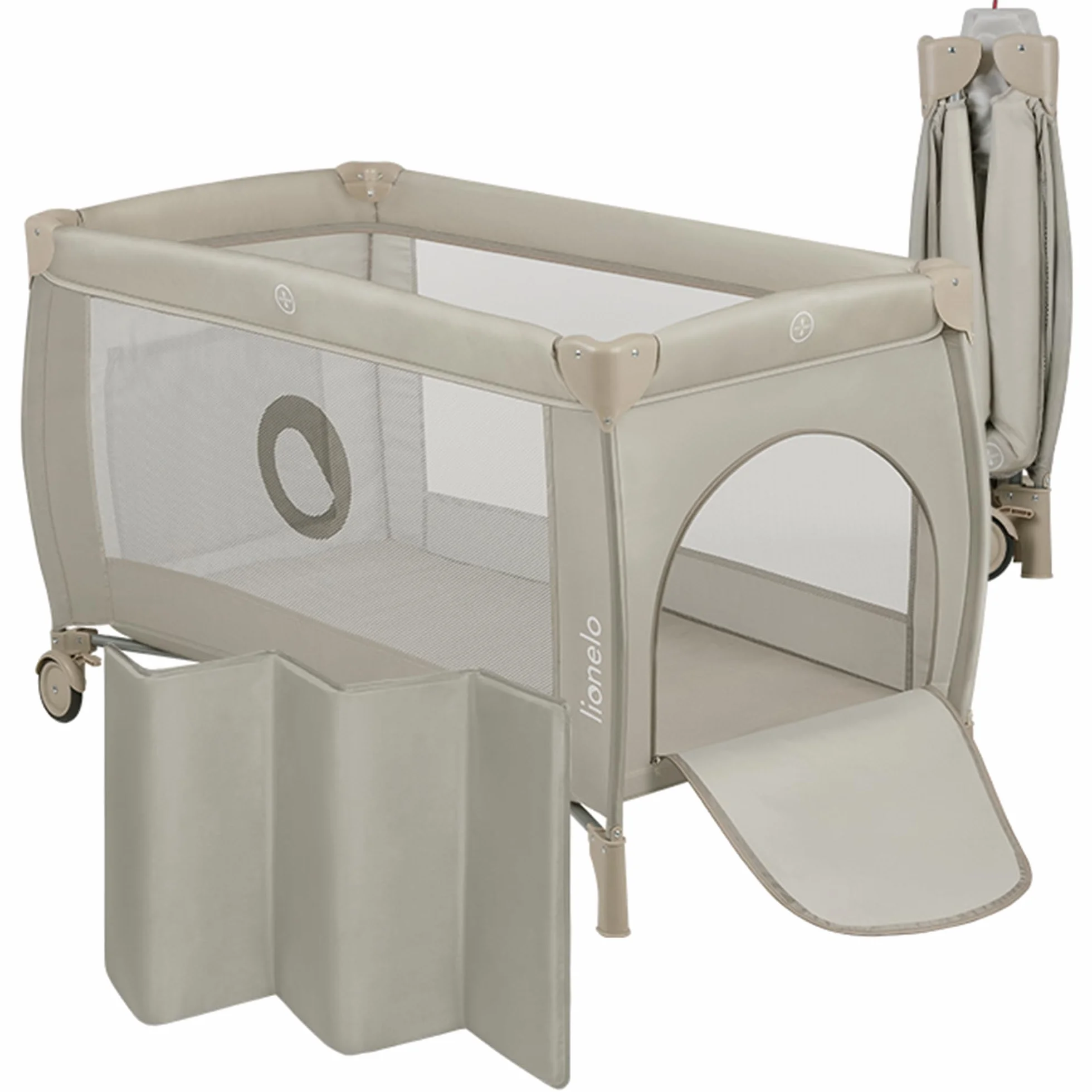LIONELO Stefi lit bebe bebe LockGuard 15 kg entrée latérale pliage rapide sac de transport Beige