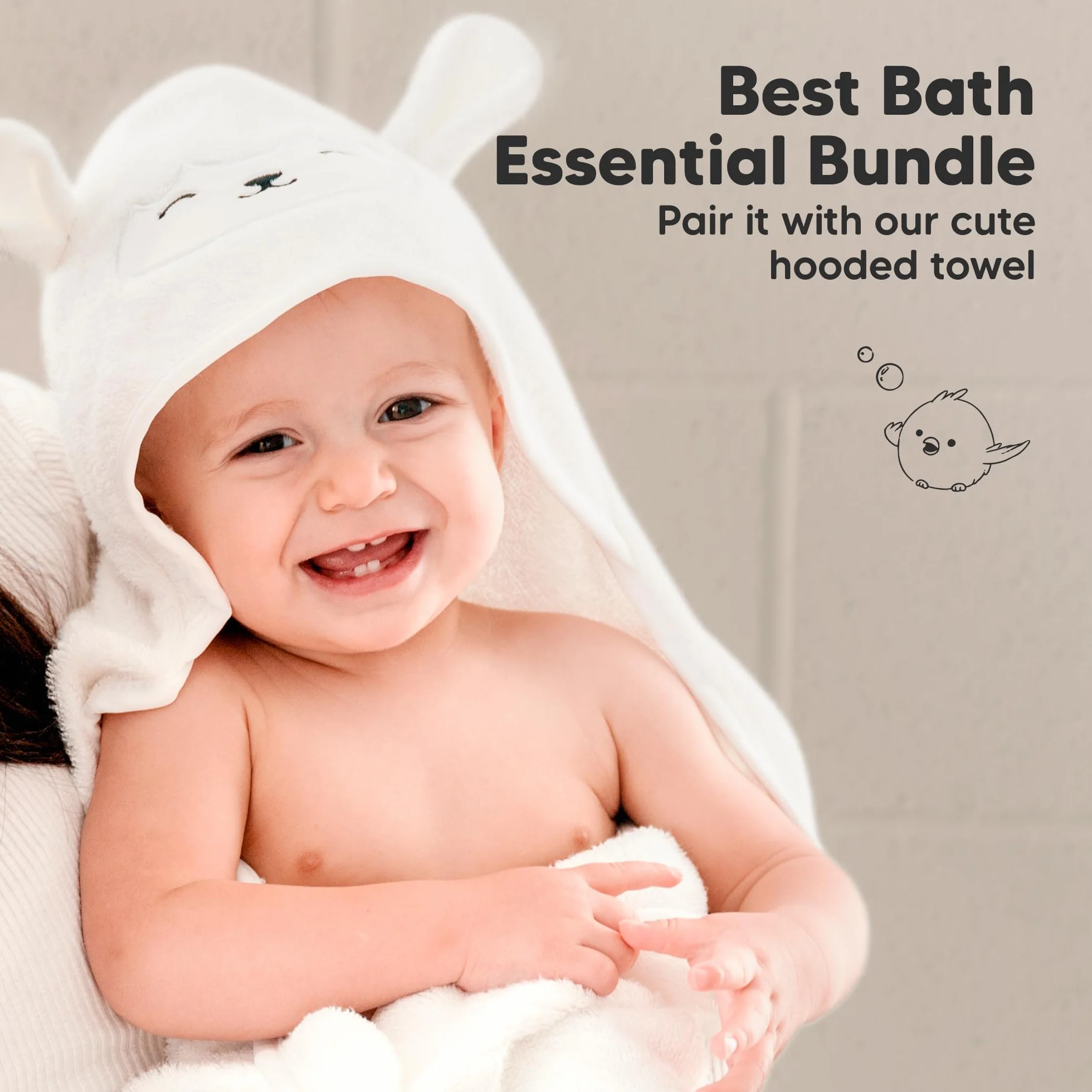 KeaBabies Débarbouillette bébé en Bambou Douce Biologique Serviette Visage Blanche