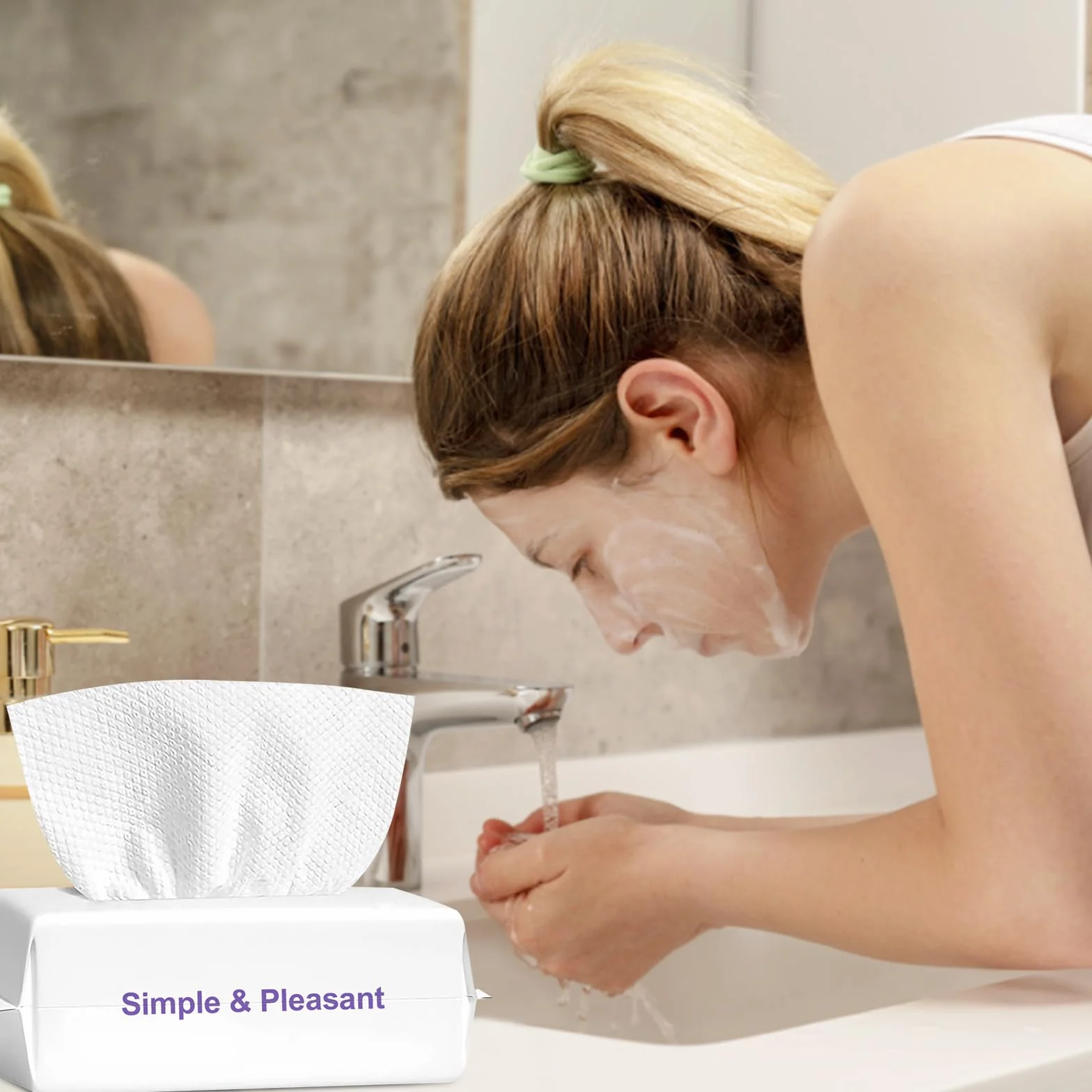 Serviettes Jetables Visage Coton Lingettes Sèches Utilisation Humide Sèche Peaux Sensibles Bébé Démaquillantes Soin Voyage 2 Paquets