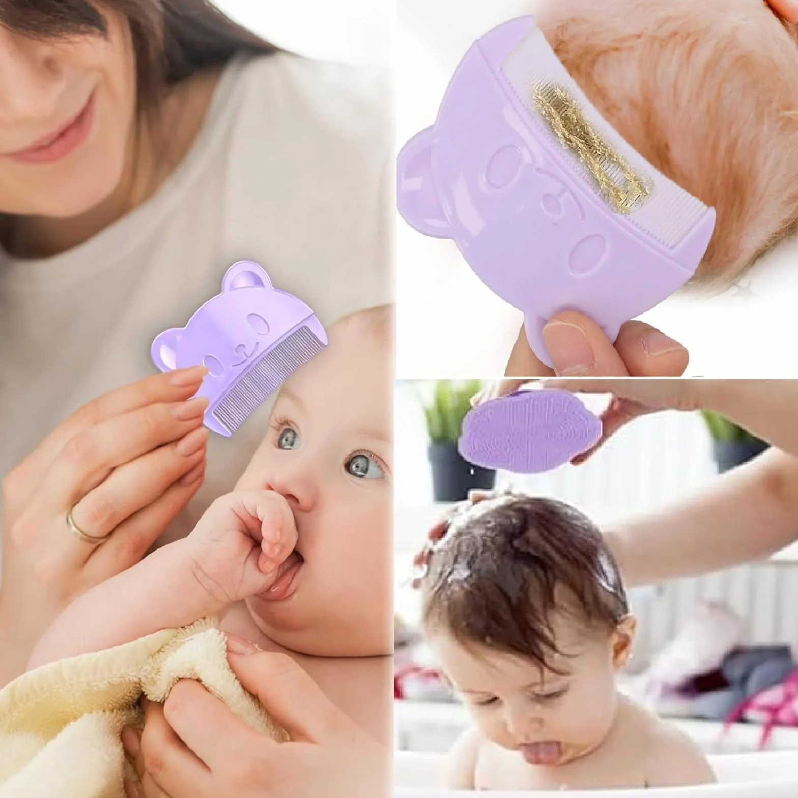 Brosse et Peigne pour Bébé en Silicone 2 Pièces