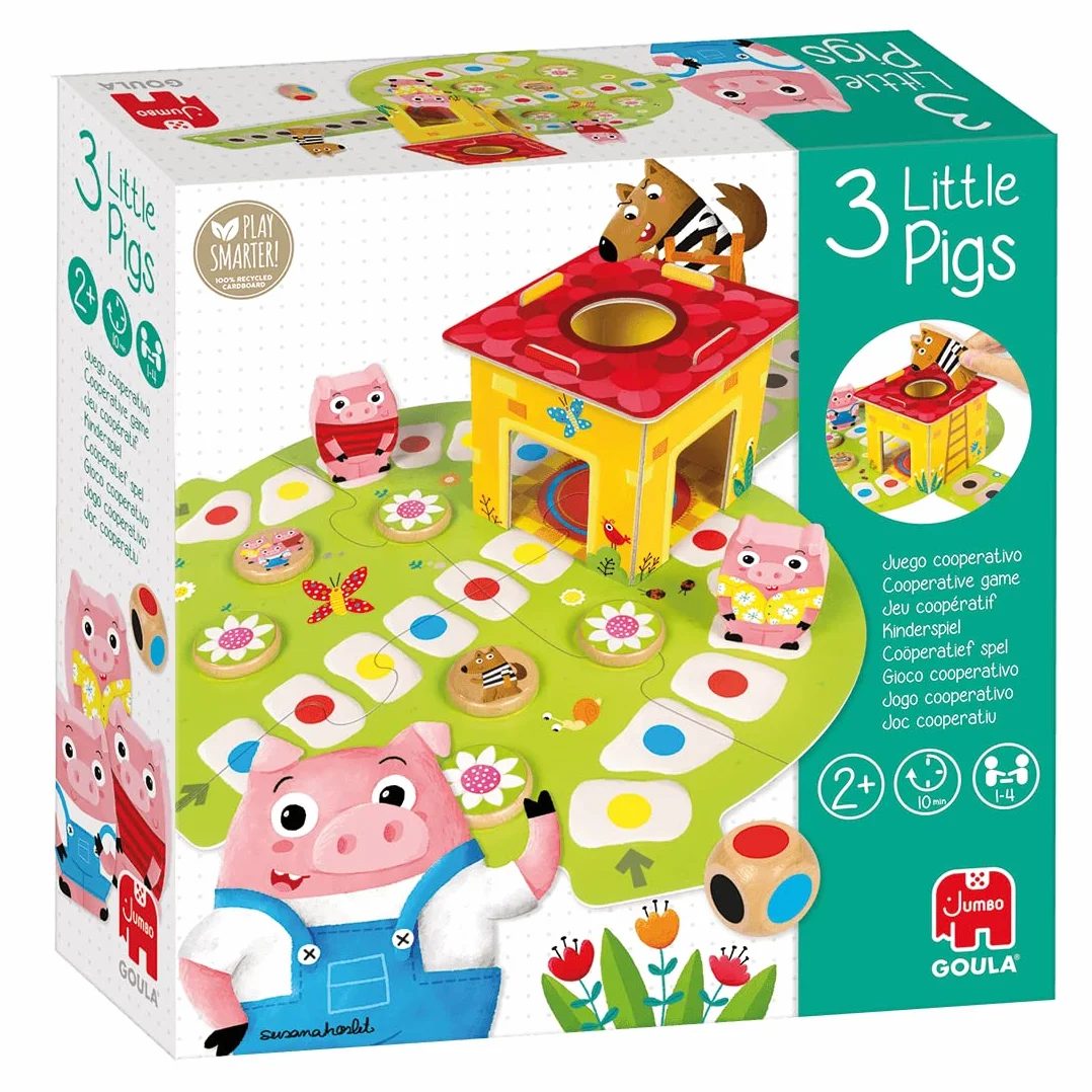 Goula 3 Petits Cochons Jeu Coopératif Éducatif pour Enfants dès 2 Ans