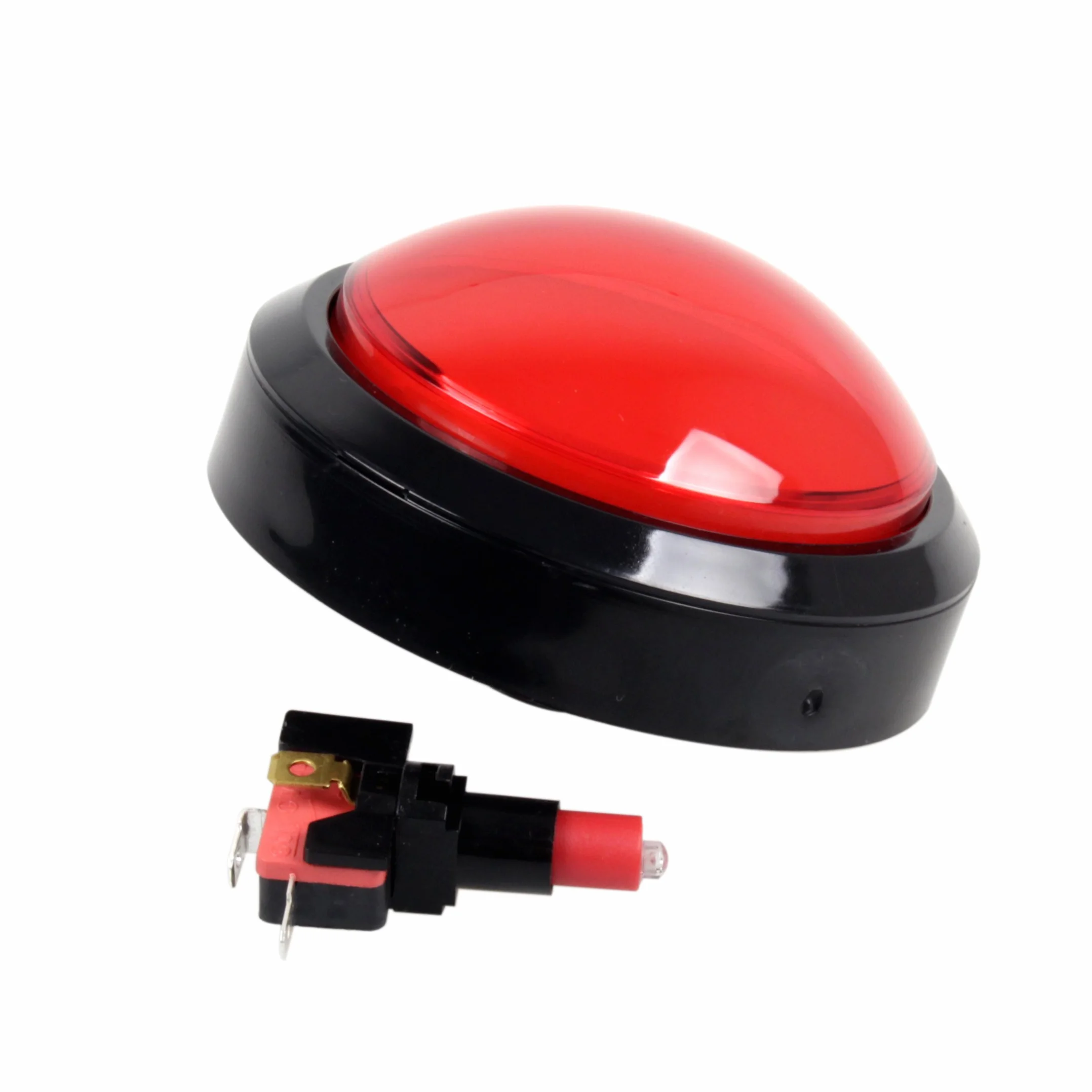 EG STARTS 4 Pouces 100mm Big dôme 12V LED Boutons poussoirs pour Arcade Machine Jeux vidéo Pièces (Rouge)