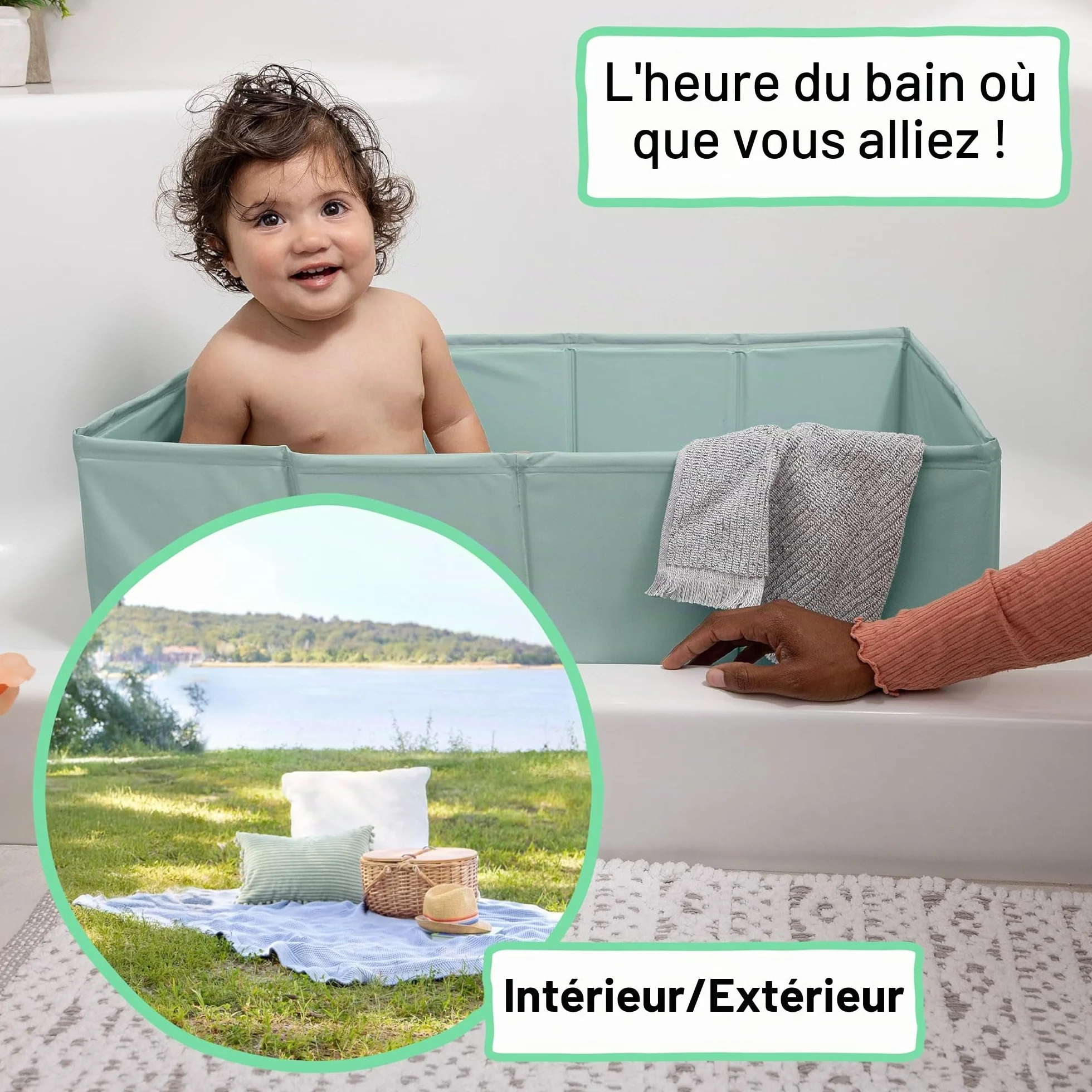 Ingenuity Baignoire Tuckaway Toddler Tub Pliable pour Douche, 12 Mois à 5 Ans