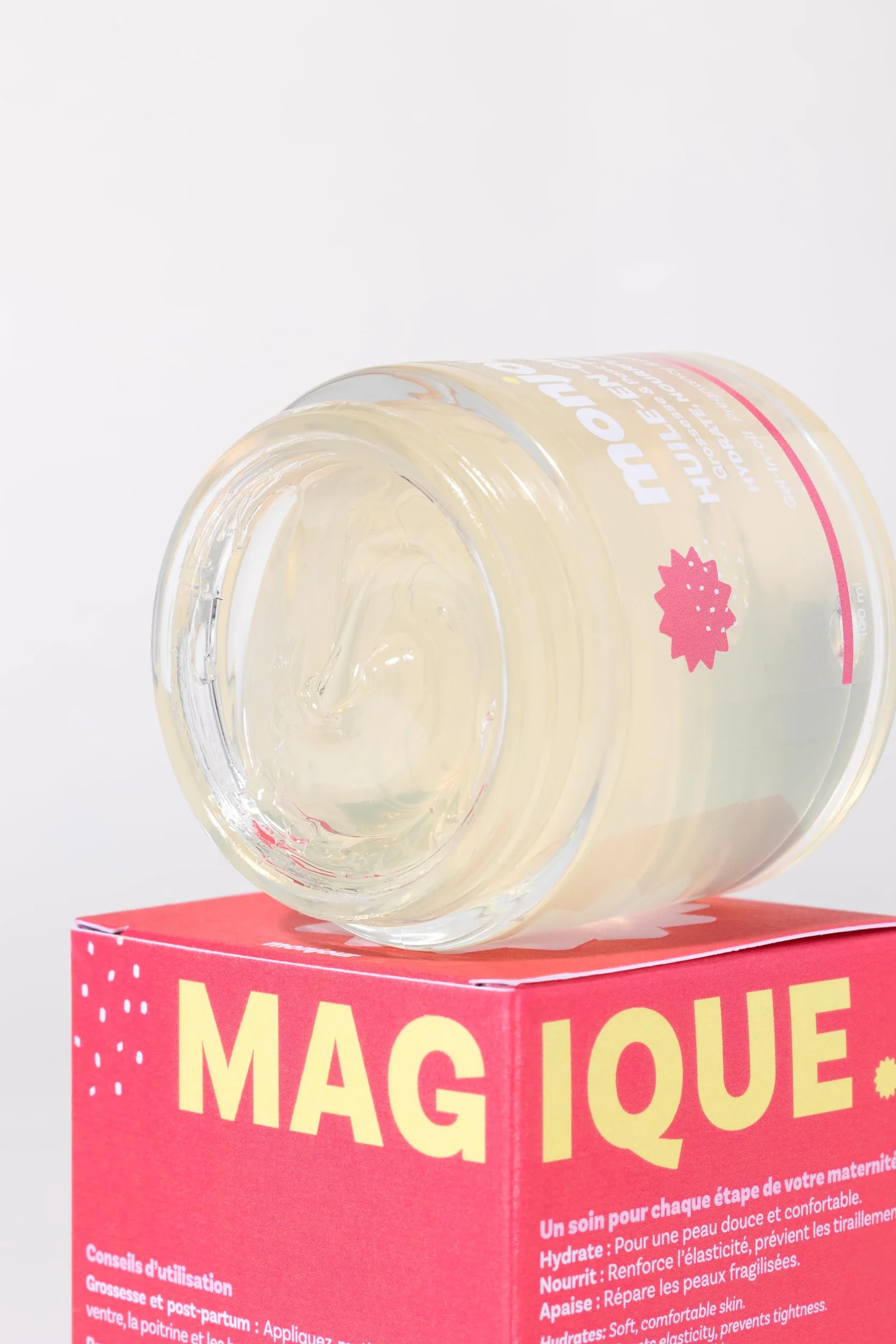 Huile-en-Gelée Grossesse Post-Partum Naturelle 98% Prévention Vergetures Caméline Bio Inca Inchi Nourrit Hydrate Apaise Peau