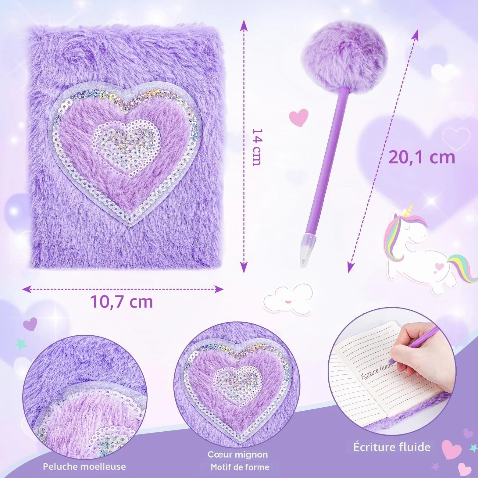 Licorne Sac à Main Jouet pour Fille 3+ Ans avec Accessoires Maquillage