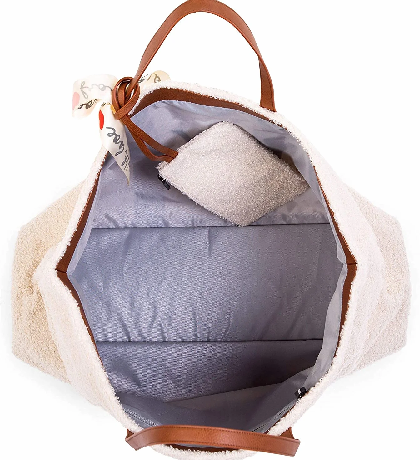 Childhome Family Bag Sac à Langer Voyage Grande Contenance Teddy Ecru