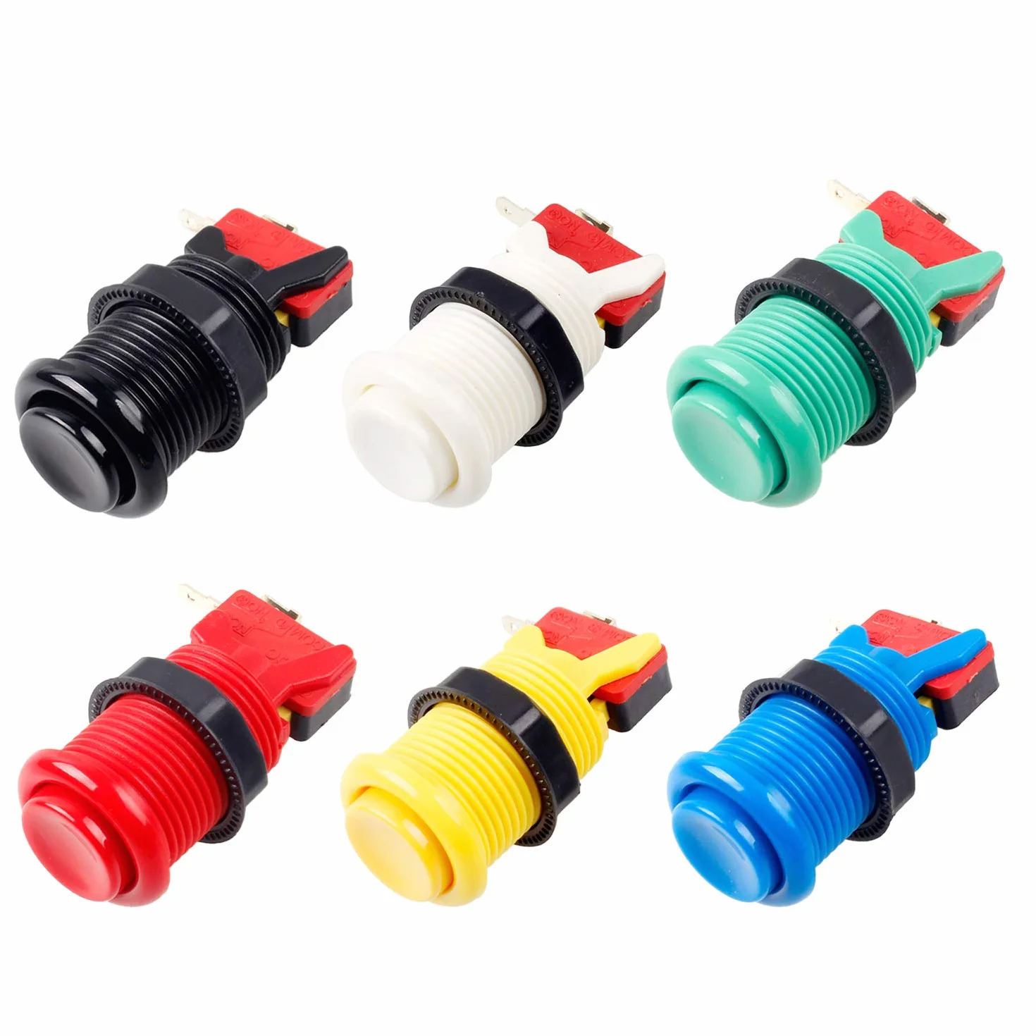 EG STARTS Boutons d'arcade 30mm Happ Type 187 (4.8mm) Jamma Mame Kit