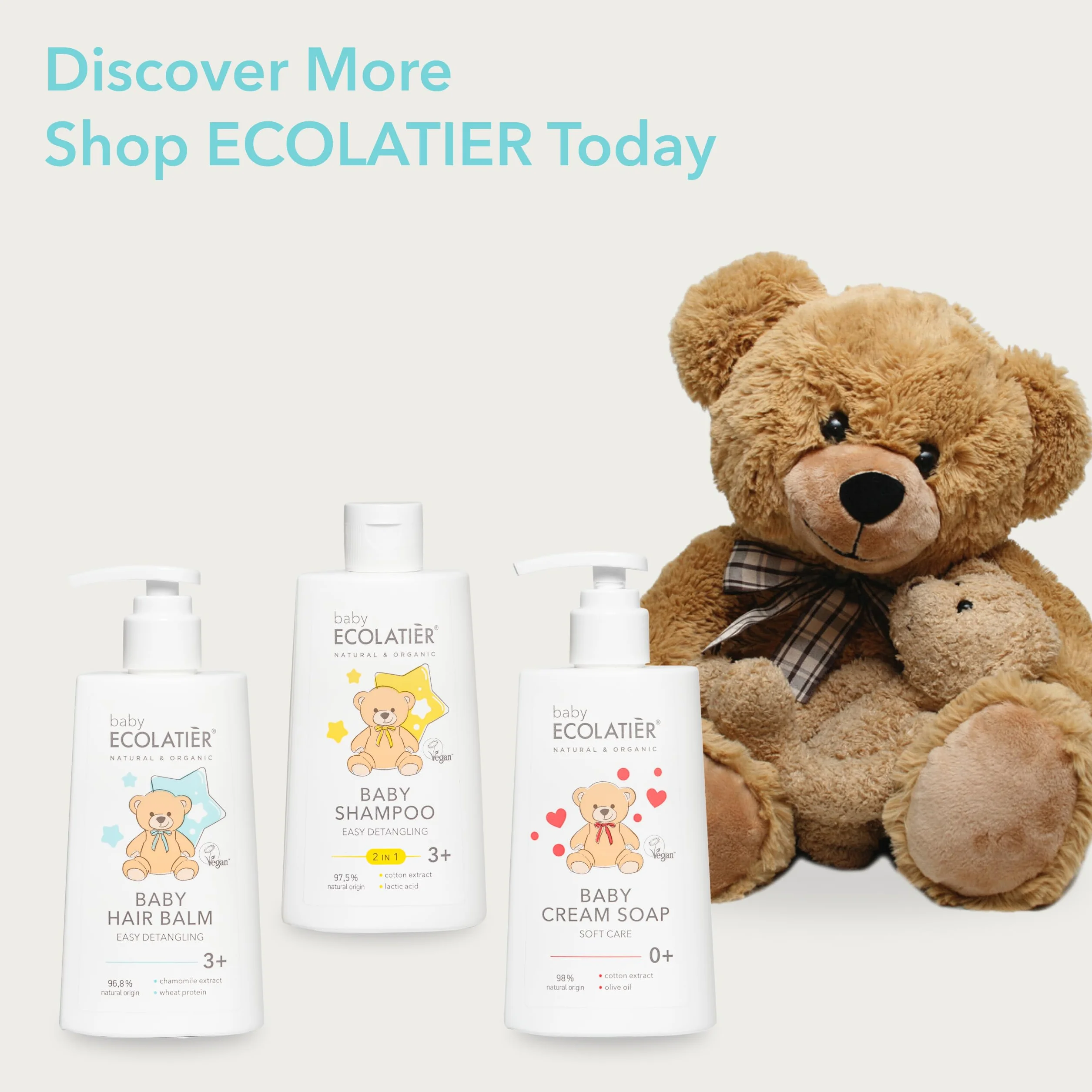 ECOLATIER Baume nourrissant pour cheveux bébé 250 ml camomille protéines de blé 96,8% naturel végétalien