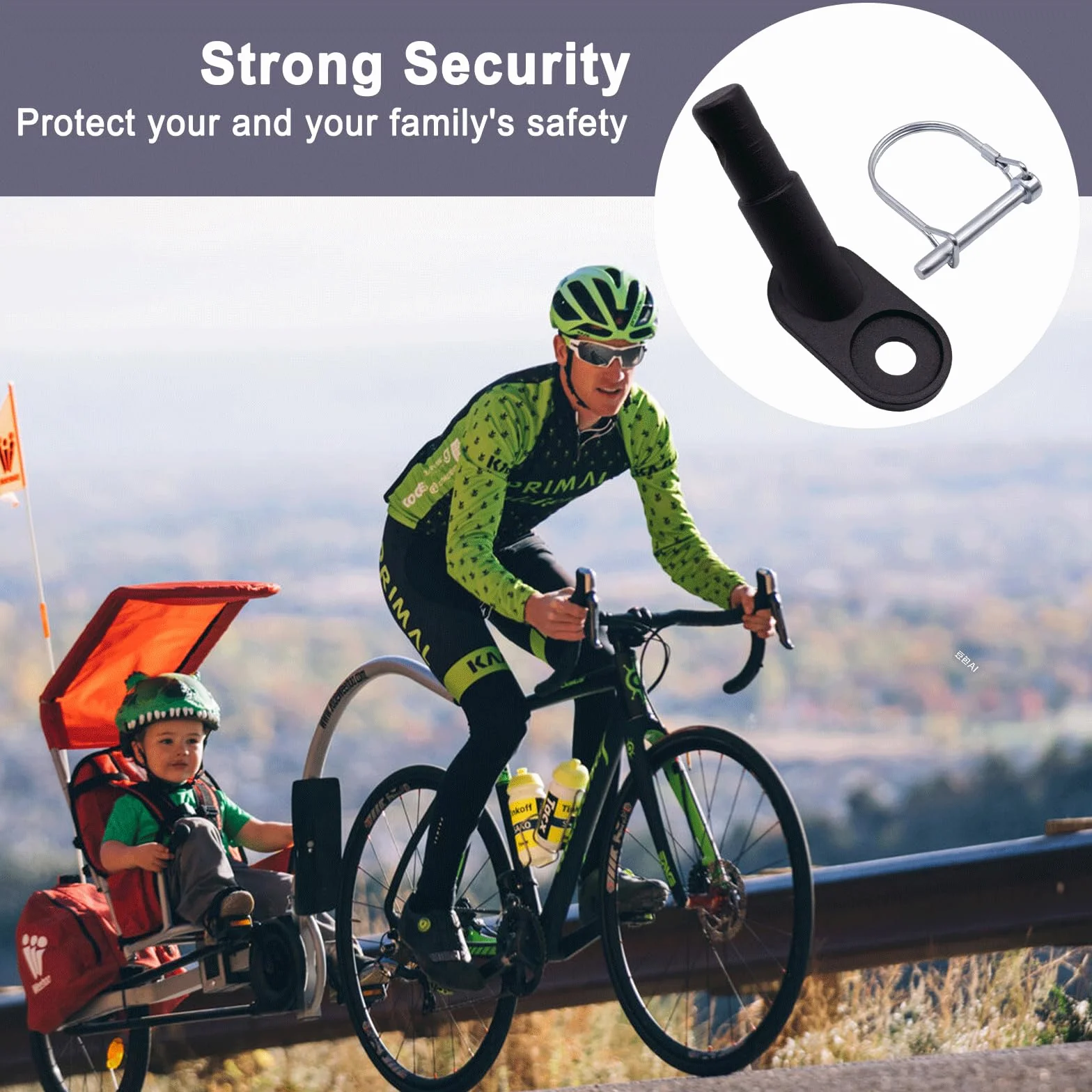 Attache Remorque Velo Connecteurs D'attelage avec 4 Goupilles D - Lock Bicycle Trailer Coupling
