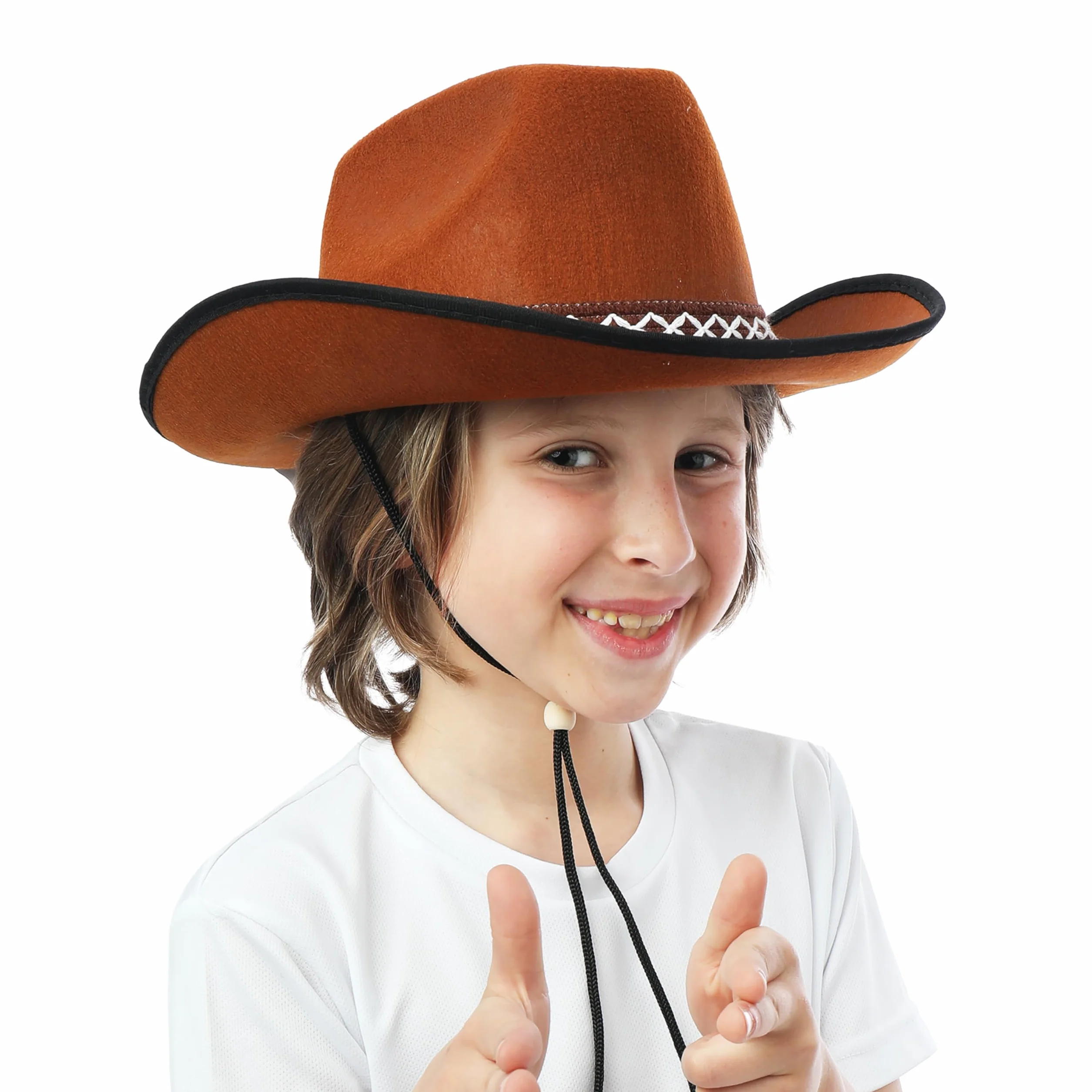 Chapeau Feutre Cowboy Enfant P'TIT CLOWN Accessoire Déguisement Western Marron