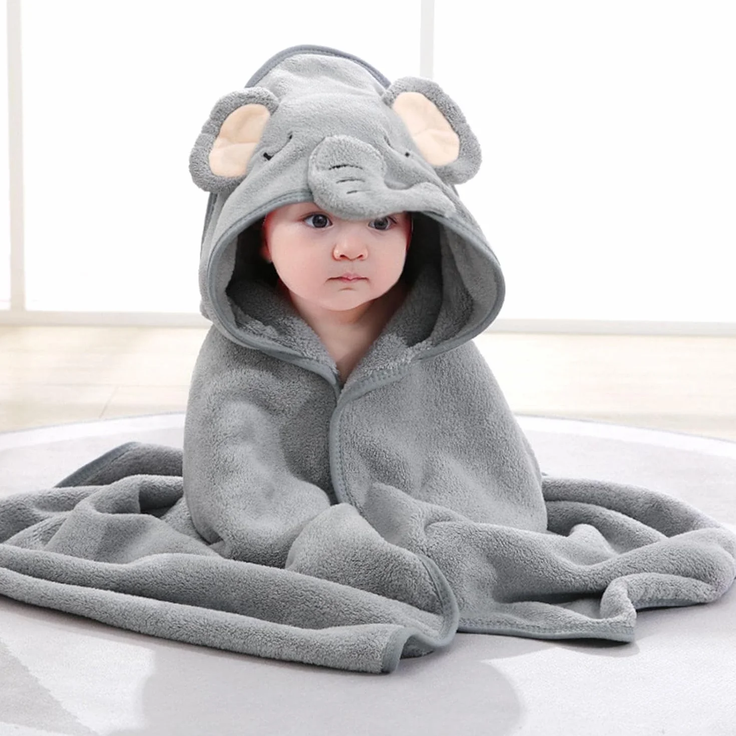 Serviette de Bain Bébé Capuche Extra Douce Absorbante Lot de 3 Cadeau Naissance