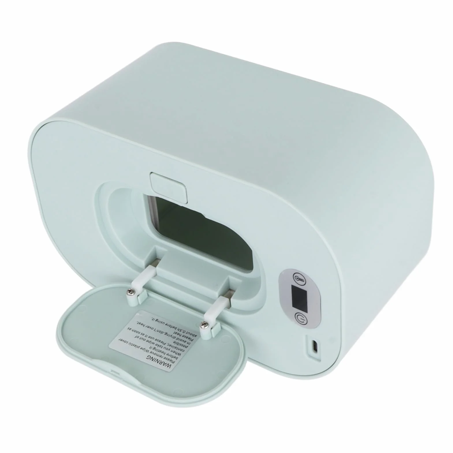 Chauffe-lingettes humides pour bébé avec thermostat, distributeur et réglage (Green)