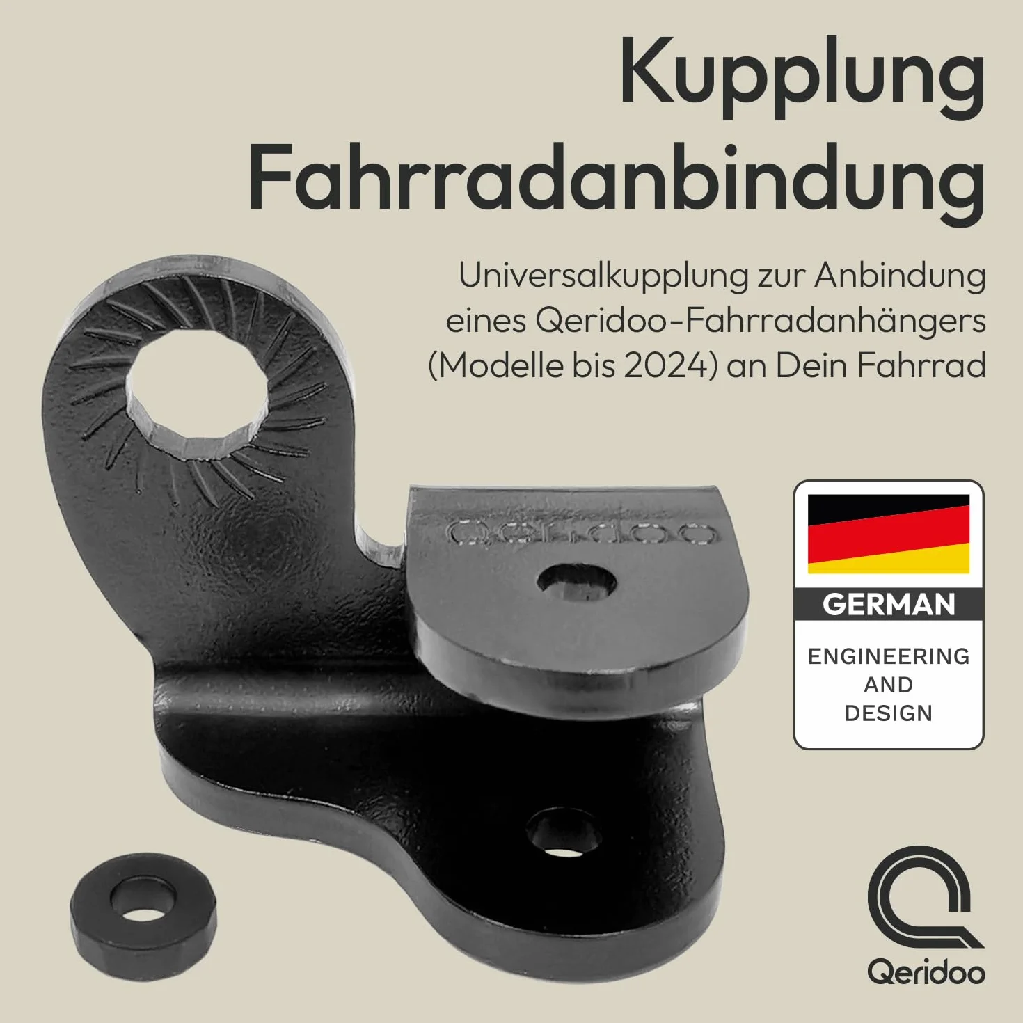 QERIDOO Coupling Bicycle Connection Noir Taille Unique