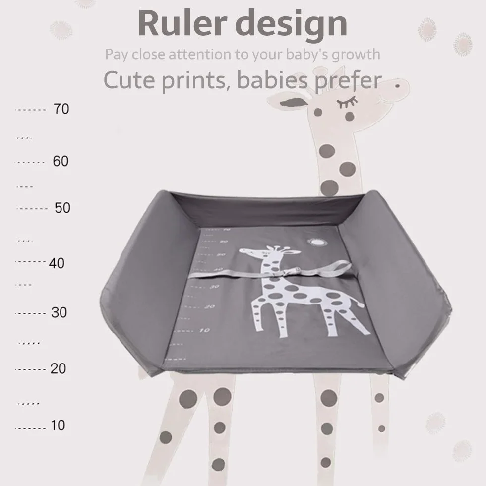 Table à langer pliante bébé avec panier rangement ceinture sécurité 4 roues frein réglable hauteur