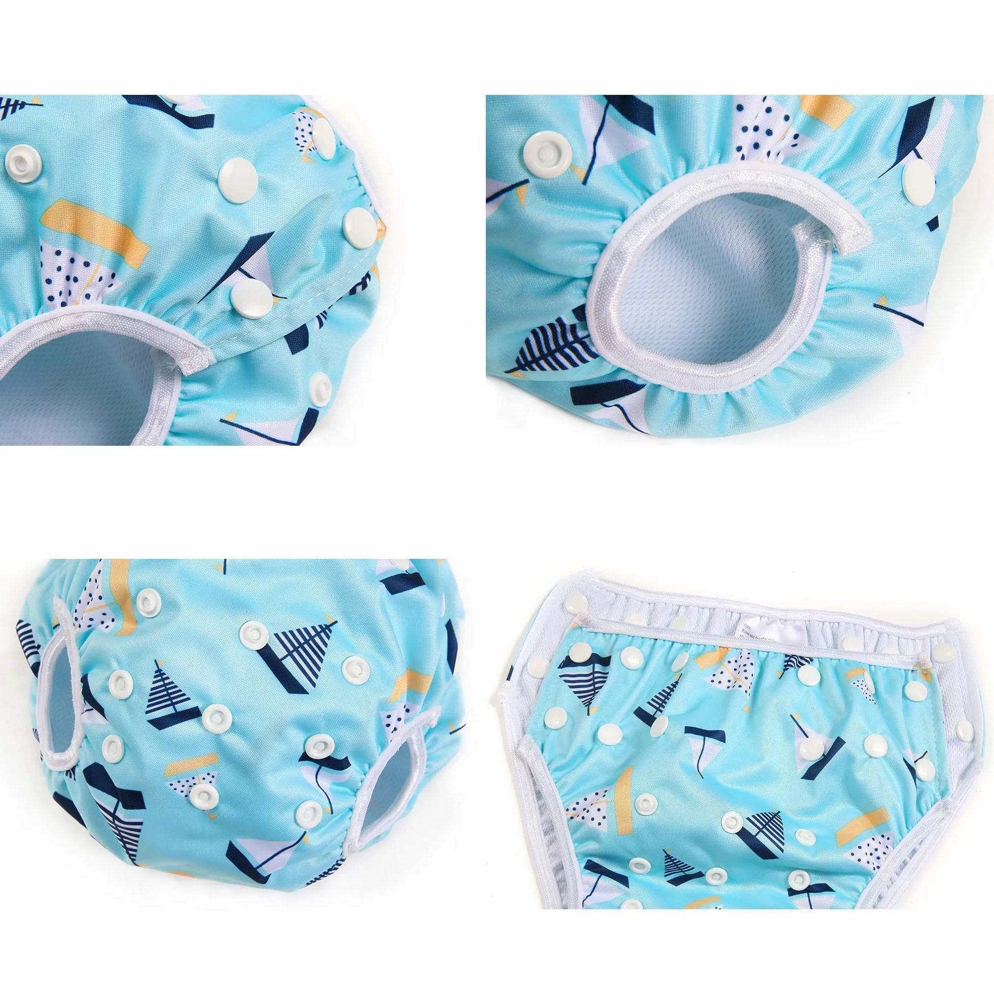Couche Piscine Lavable Imperméable Réutilisable Anti-fuite Anti UV 0-3 Ans Tracteur Bateau Navire