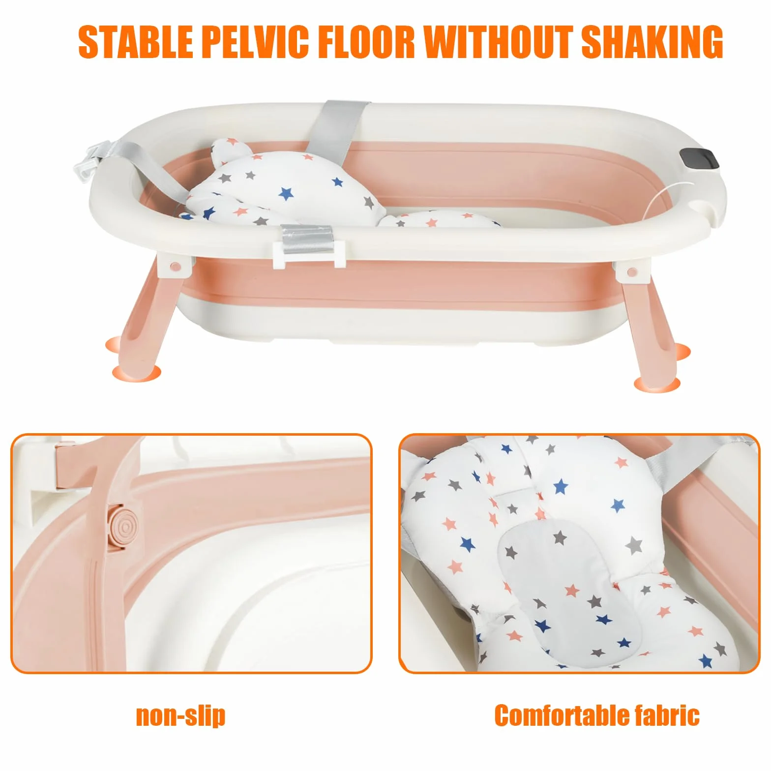 Baignoire Bébé Pliable avec Thermomètre 0-36 Mois