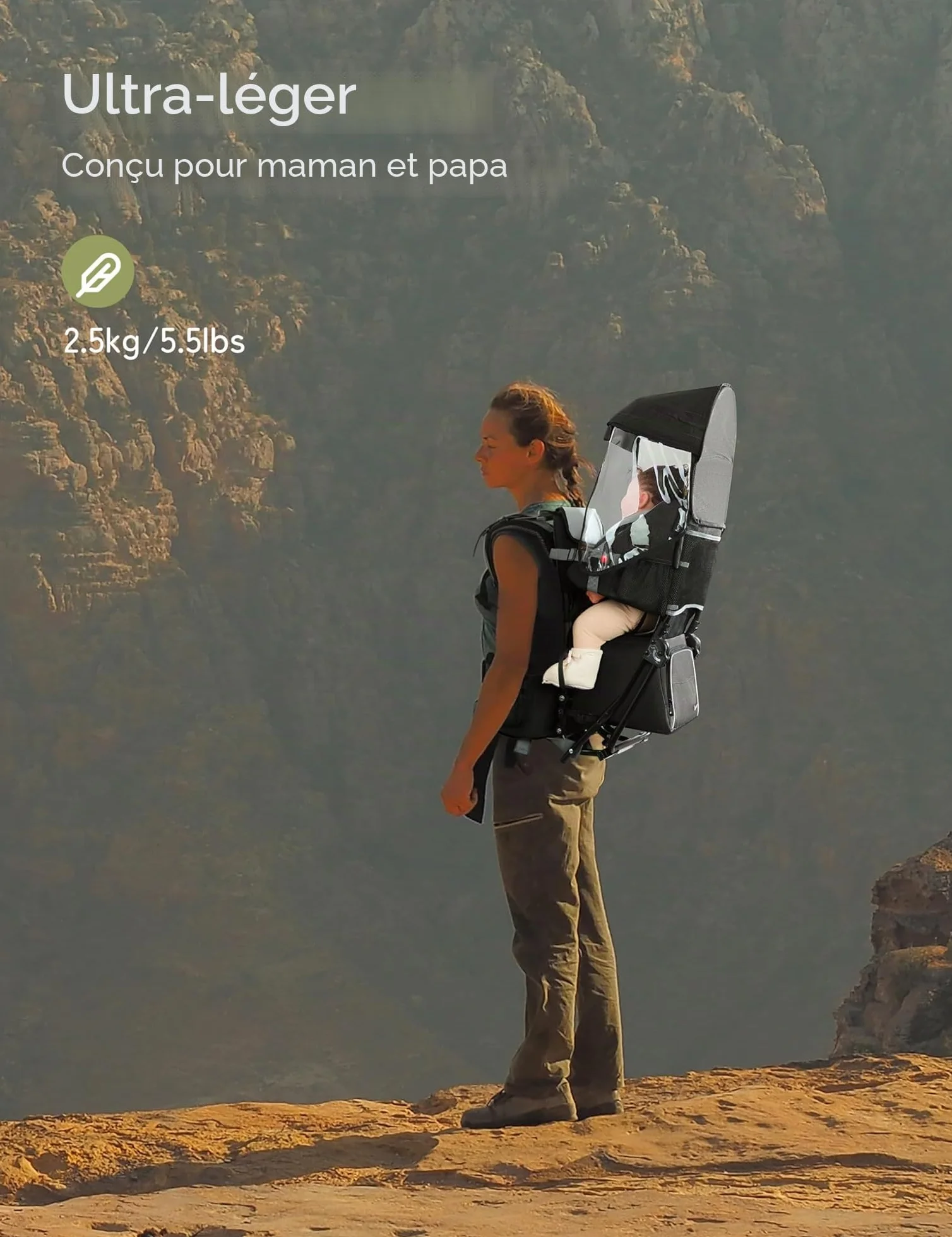 Besrey Porte-bébé de randonnée pliable pour enfant