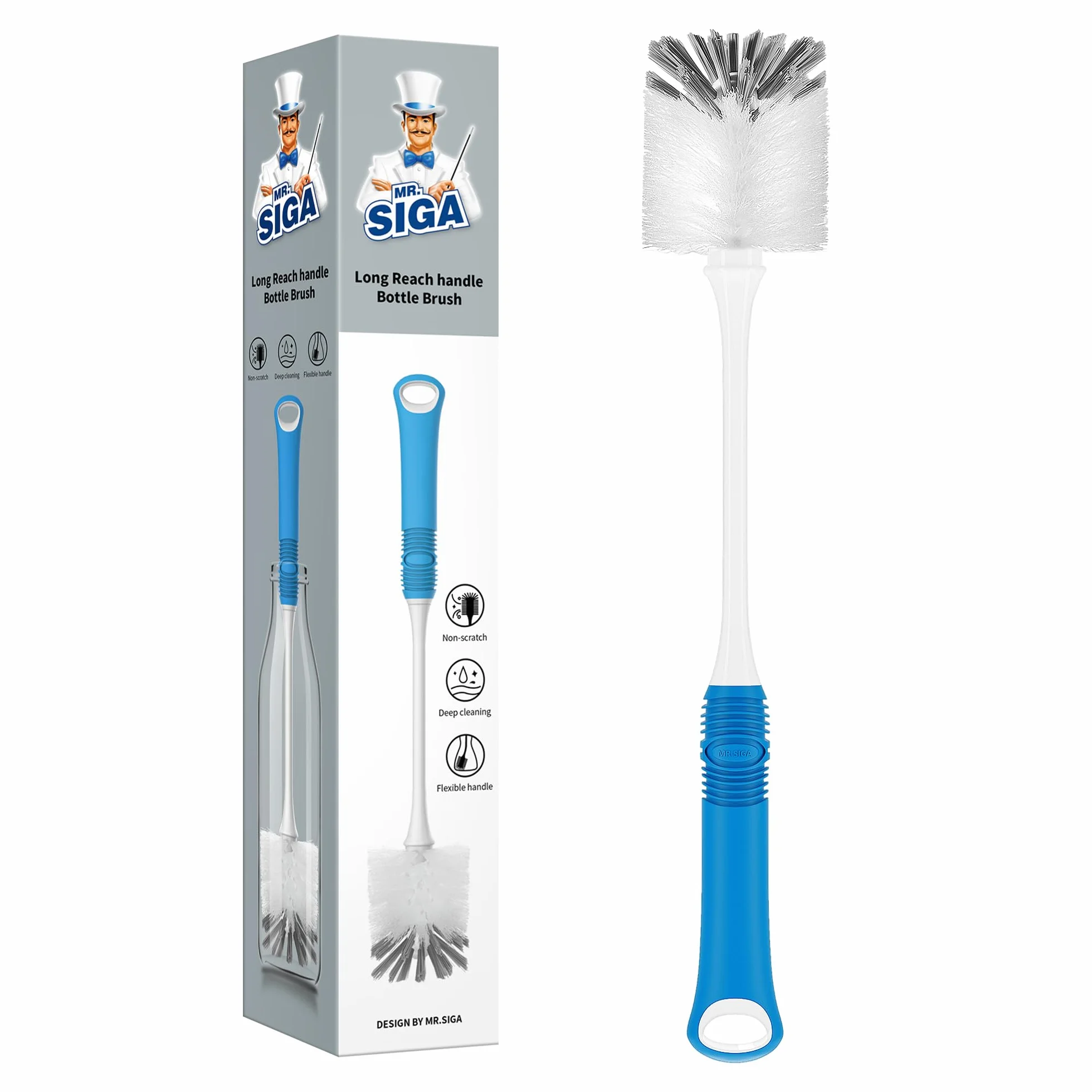 MR.SIGA Goupillon Bouteille Long Manche Brosse Biberon Thermos Tasse