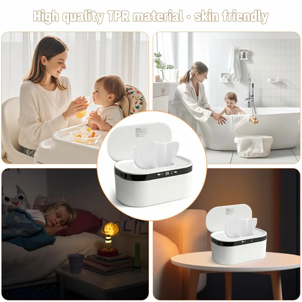 LOMUG Chauffe-lingettes USB 3 niveaux de température rapide LED