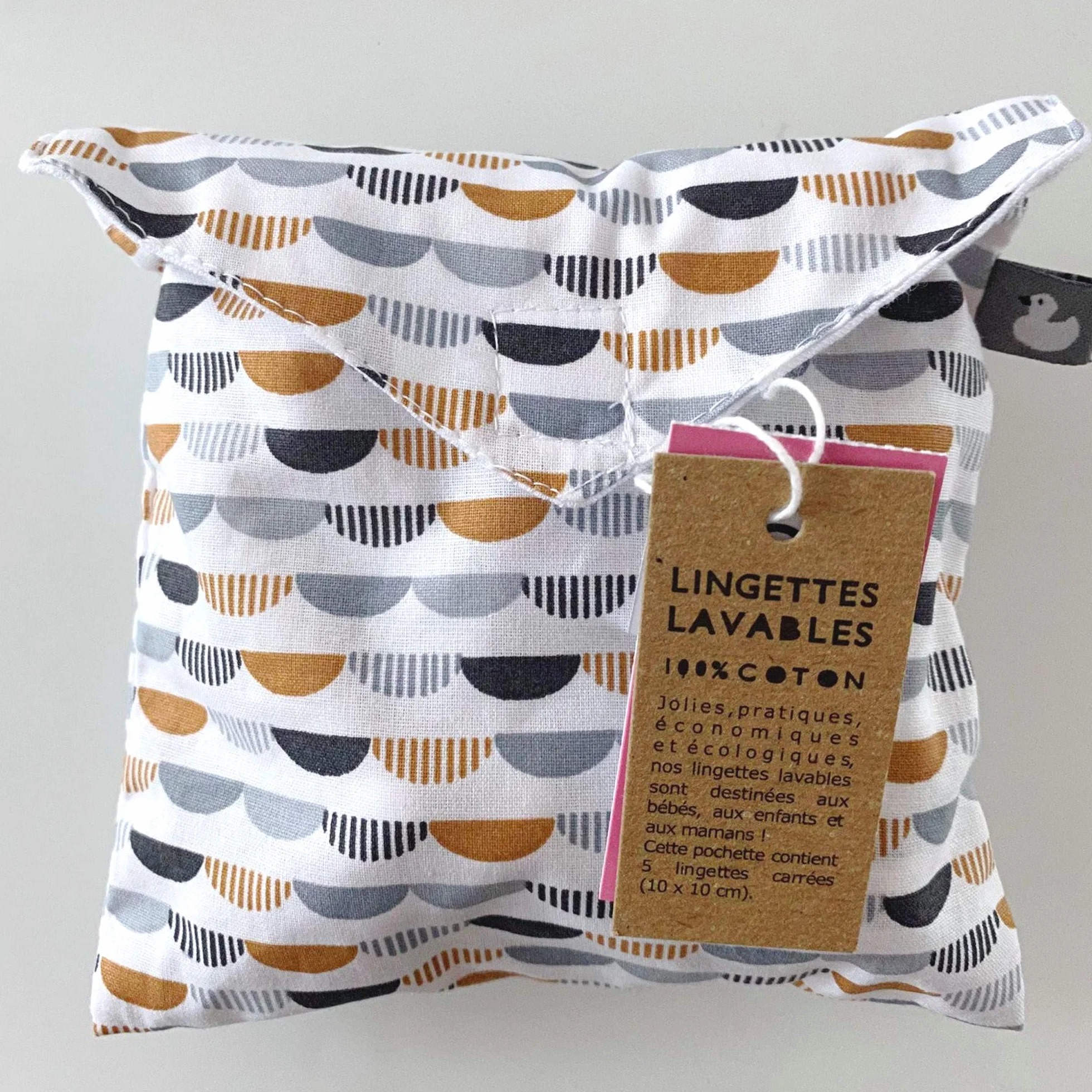 Sevira Kids Lingettes bébé lavables en coton Demi-lunes