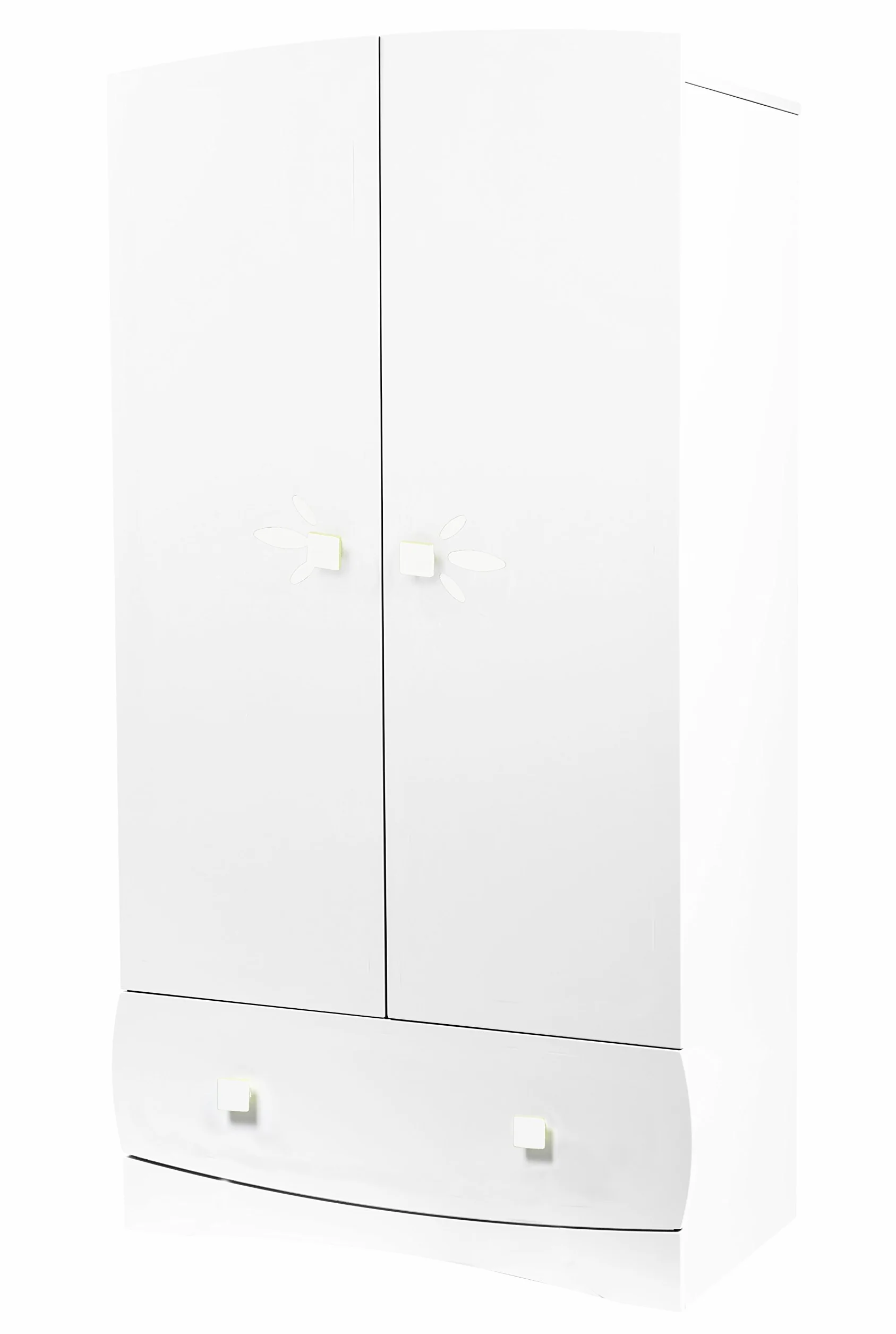 DOMIVA Armoire 2 Portes 1 Tiroir Bas Palma Blanc