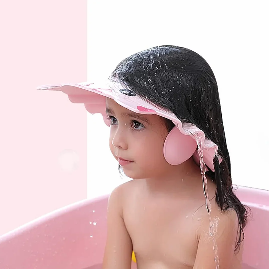 Bonnets de douche pour enfants réglables, protection yeux et oreilles, lot de 2