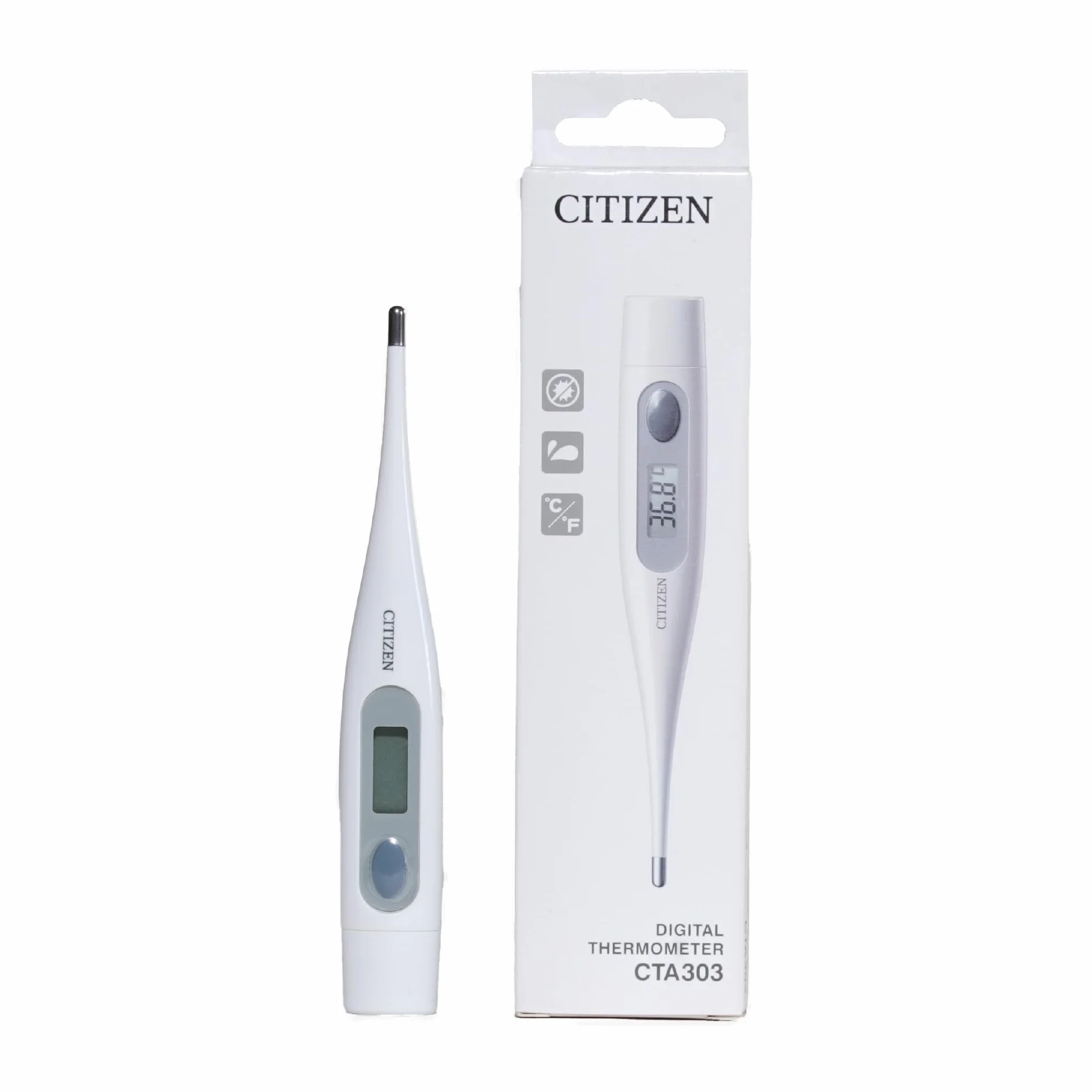 Citizen Thermomètre numérique température corporelle basale avec alarme fièvre fonctionnement un bouton adultes enfants