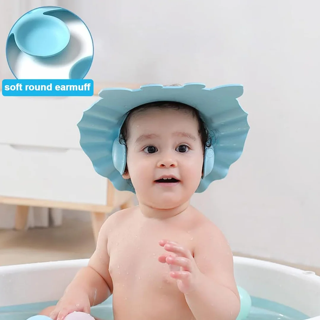 Bonnets de douche pour enfants réglables, protection yeux et oreilles, lot de 2